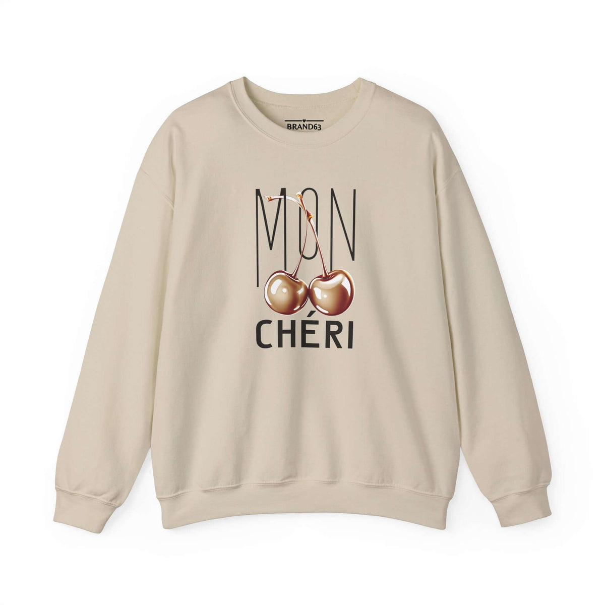 Mon Cheri Art Deco Sweatshirt, Exclusive Gold Cherries Design, Brand63