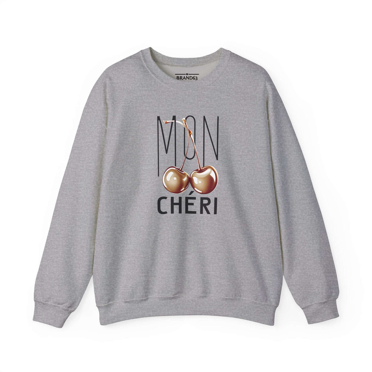Mon Cheri Art Deco Sweatshirt, Exclusive Gold Cherries Design, Brand63