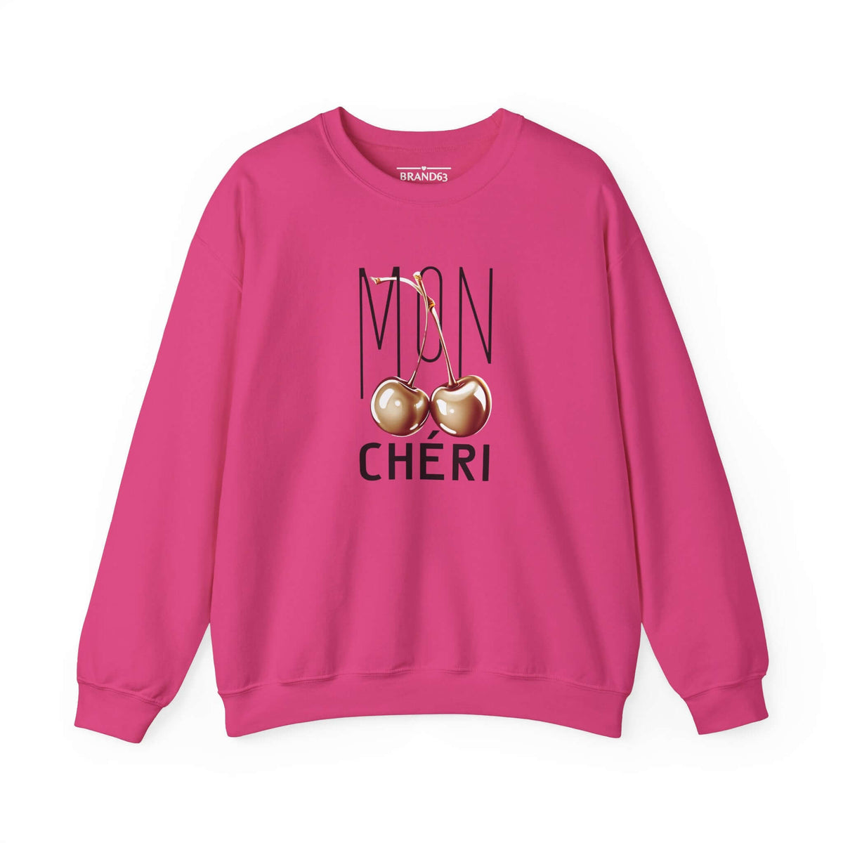 Mon Cheri Art Deco Sweatshirt, Exclusive Gold Cherries Design, Brand63