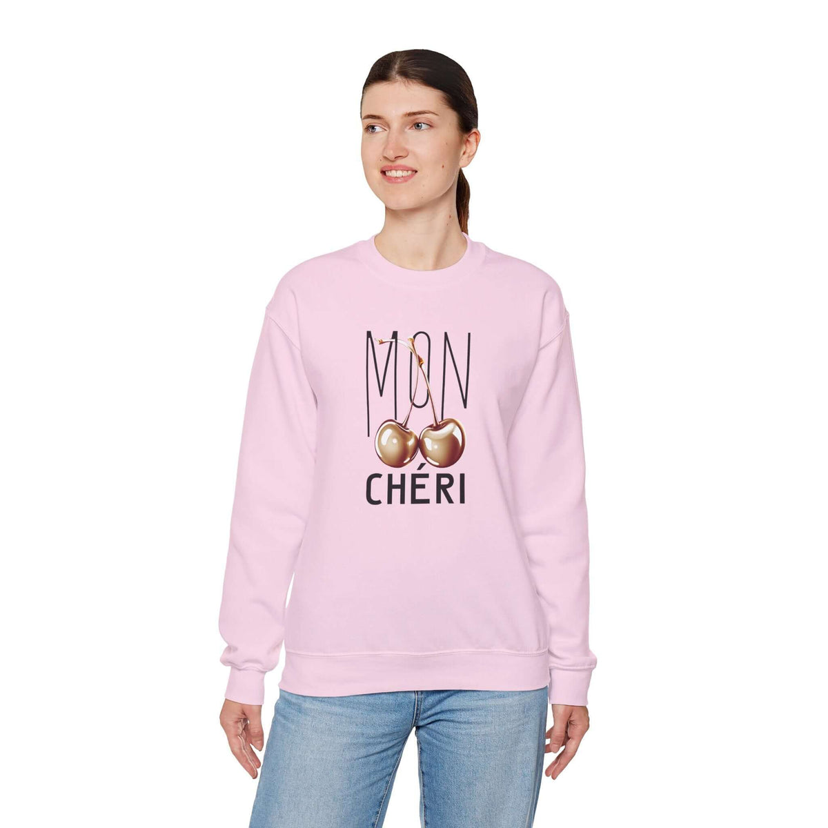 Mon Cheri Art Deco Sweatshirt, Exclusive Gold Cherries Design, Brand63