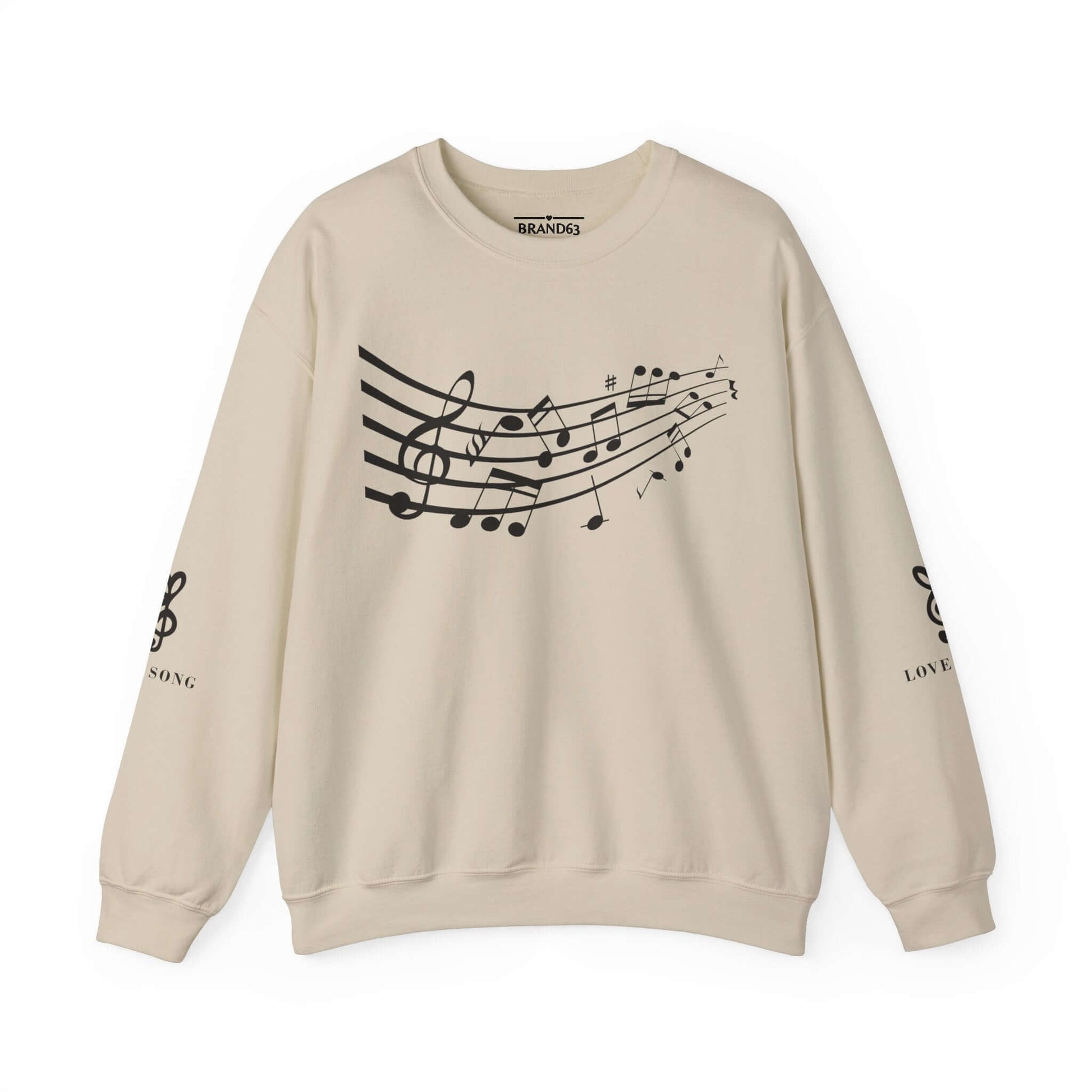 Musical Notes Crewneck Sweatshirt – Perfect for Music Lovers, Brand63