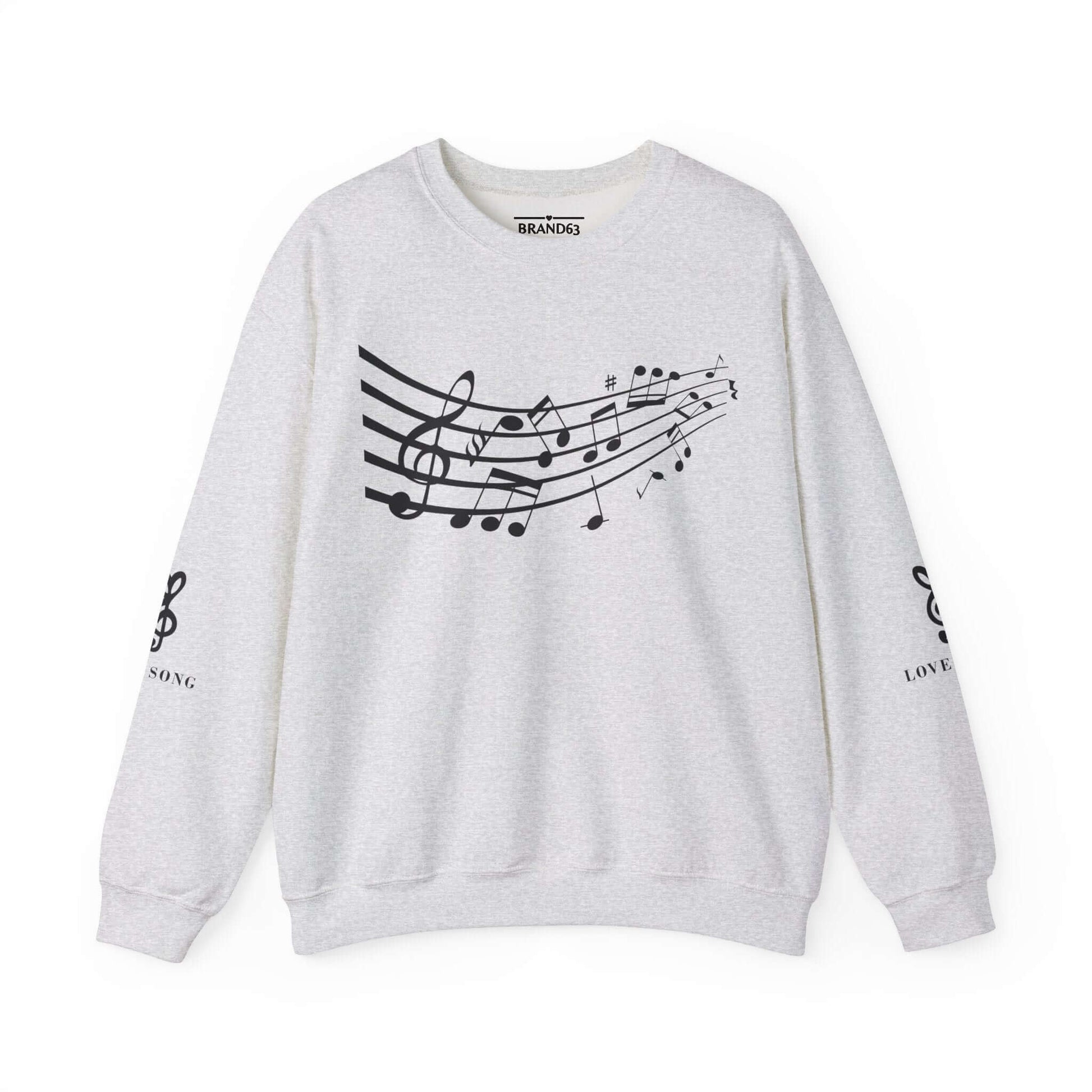 Musical Notes Crewneck Sweatshirt – Perfect for Music Lovers, Brand63