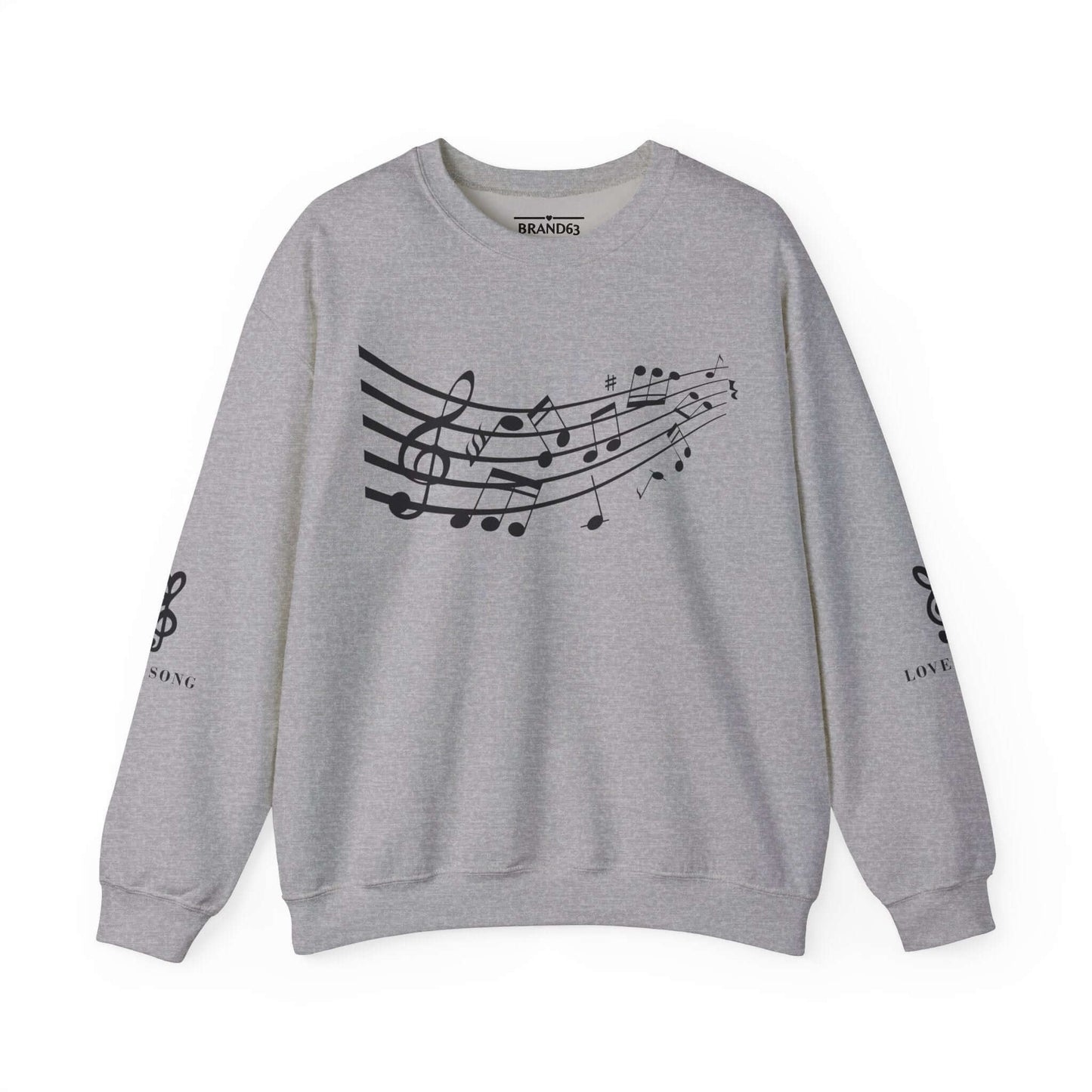 Musical Notes Crewneck Sweatshirt – Perfect for Music Lovers, Brand63