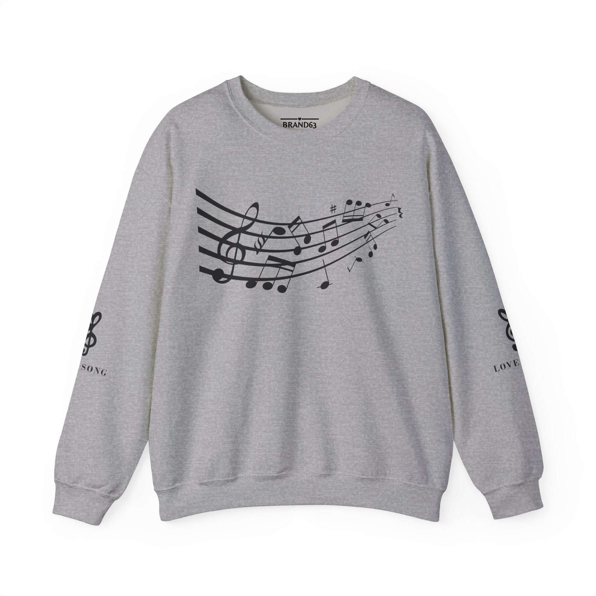 Musical Notes Crewneck Sweatshirt – Perfect for Music Lovers, Brand63
