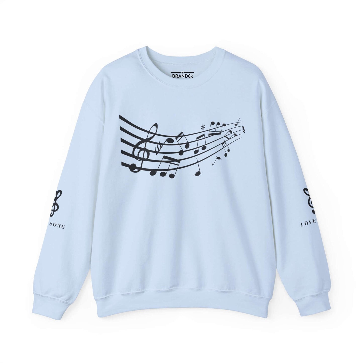 Musical Notes Crewneck Sweatshirt – Perfect for Music Lovers, Brand63