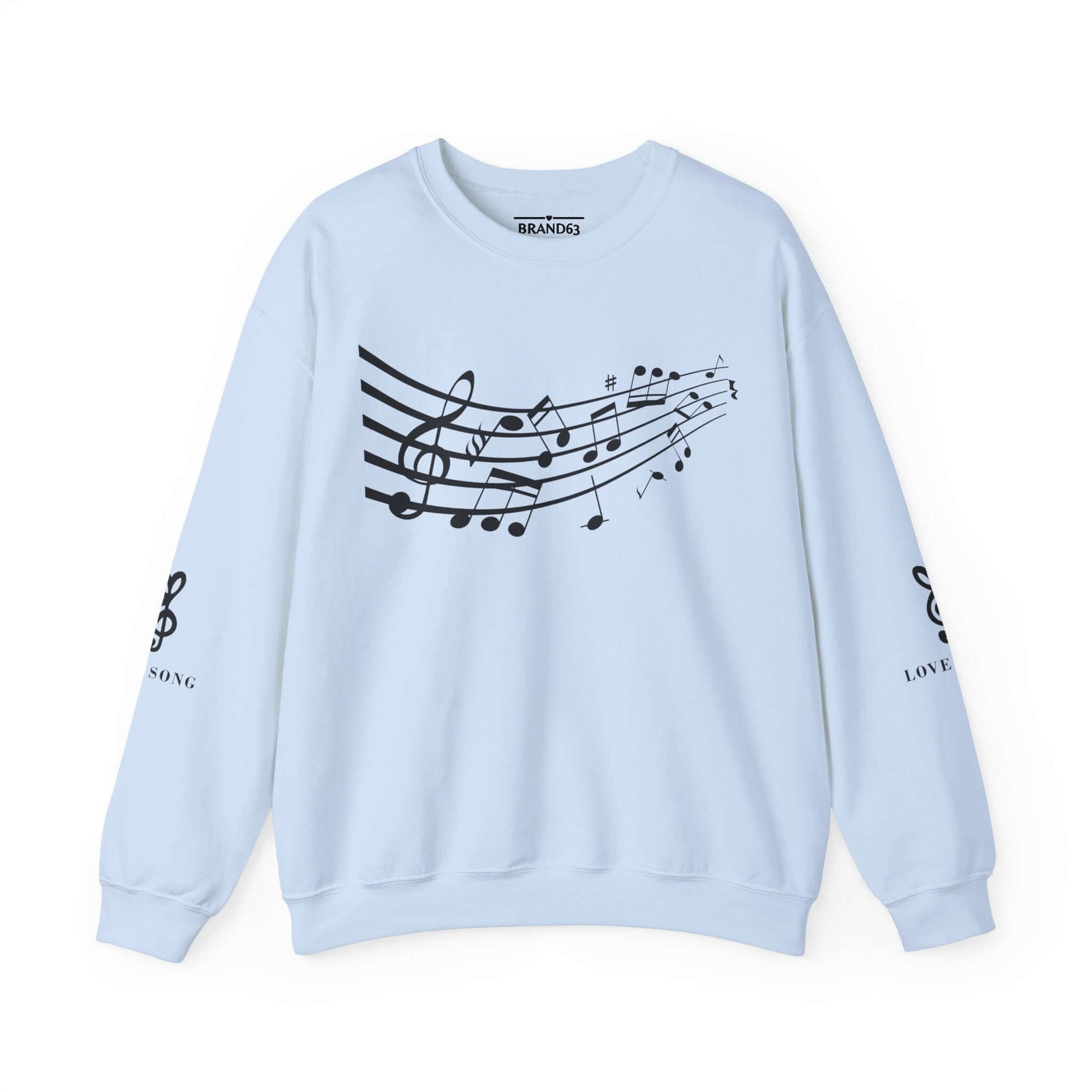 Musical Notes Crewneck Sweatshirt – Perfect for Music Lovers, Brand63