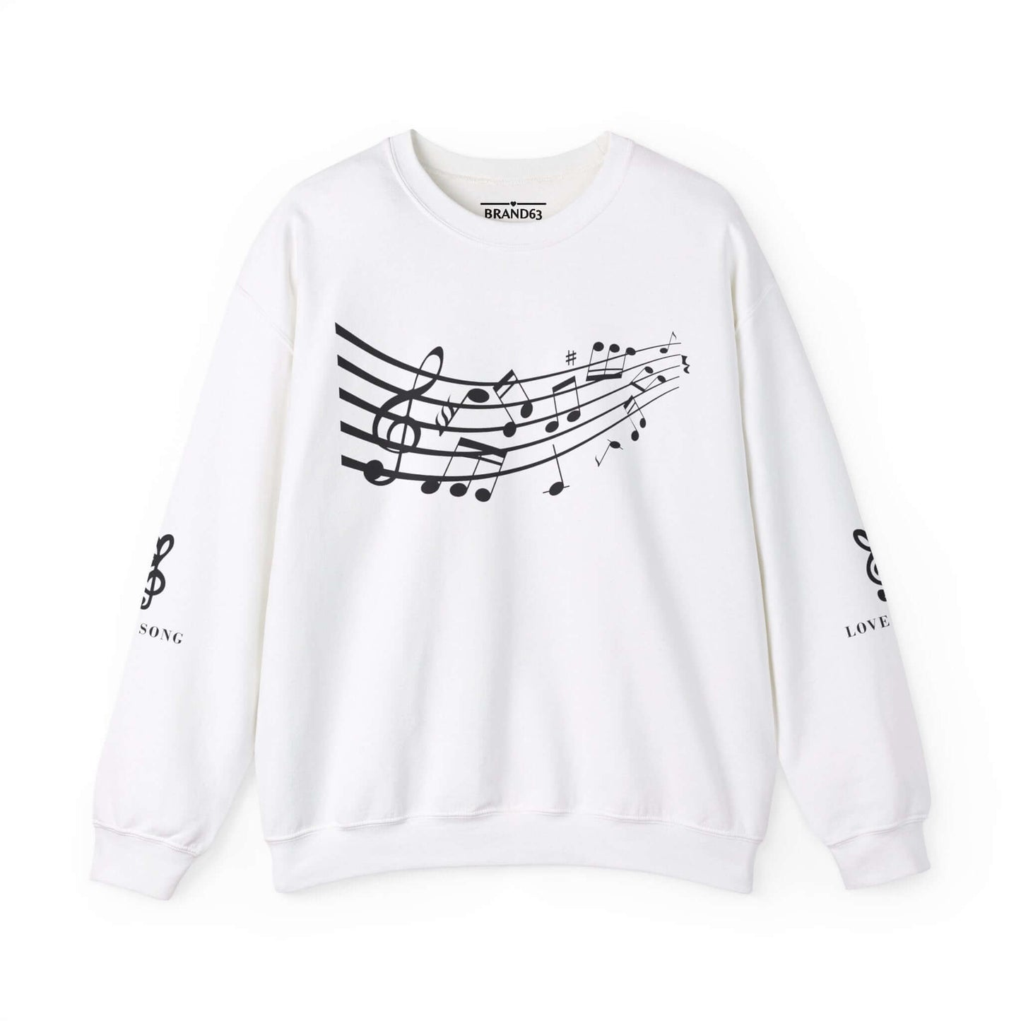 Musical Notes Crewneck Sweatshirt – Perfect for Music Lovers, Brand63