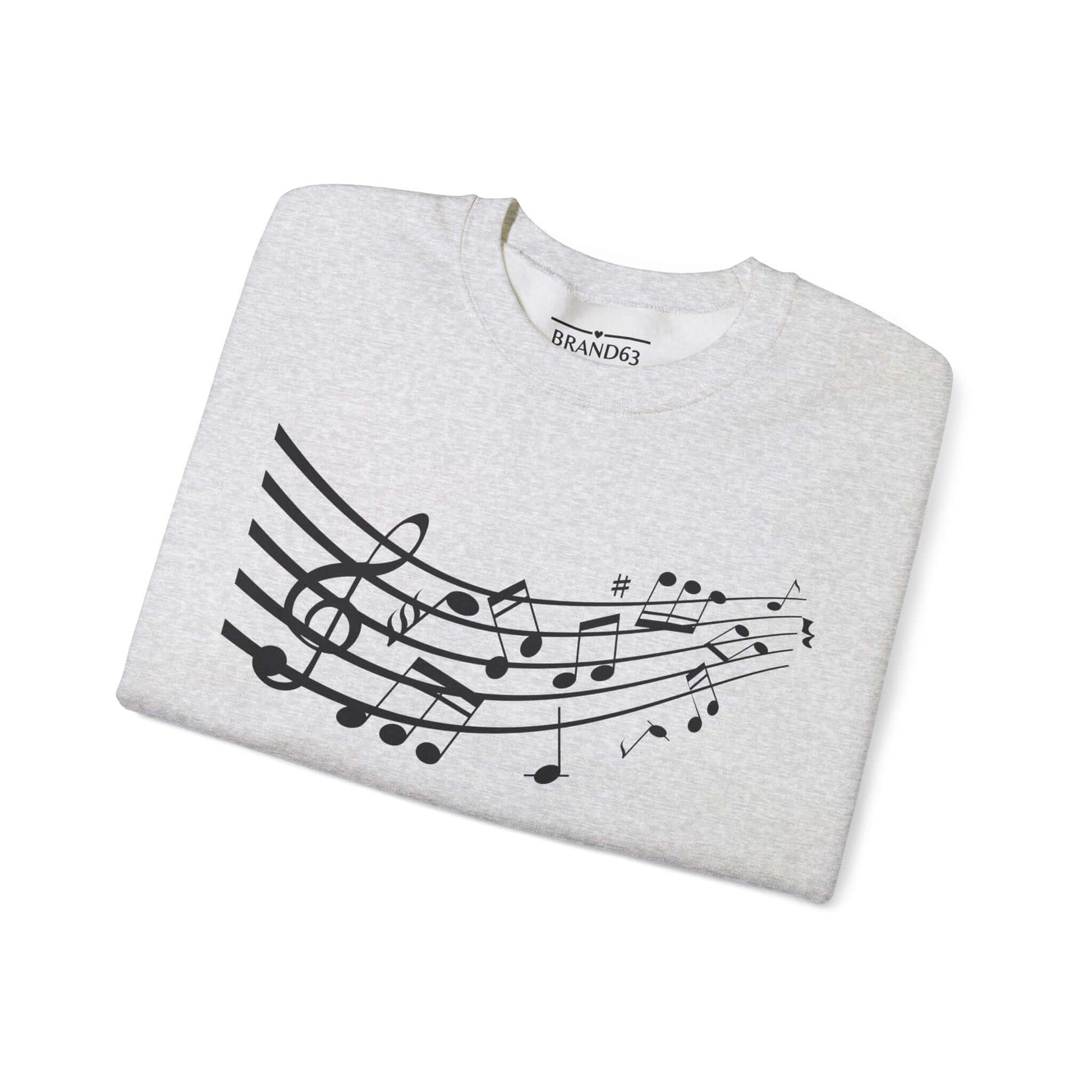 Musical Notes Crewneck Sweatshirt – Perfect for Music Lovers, Brand63