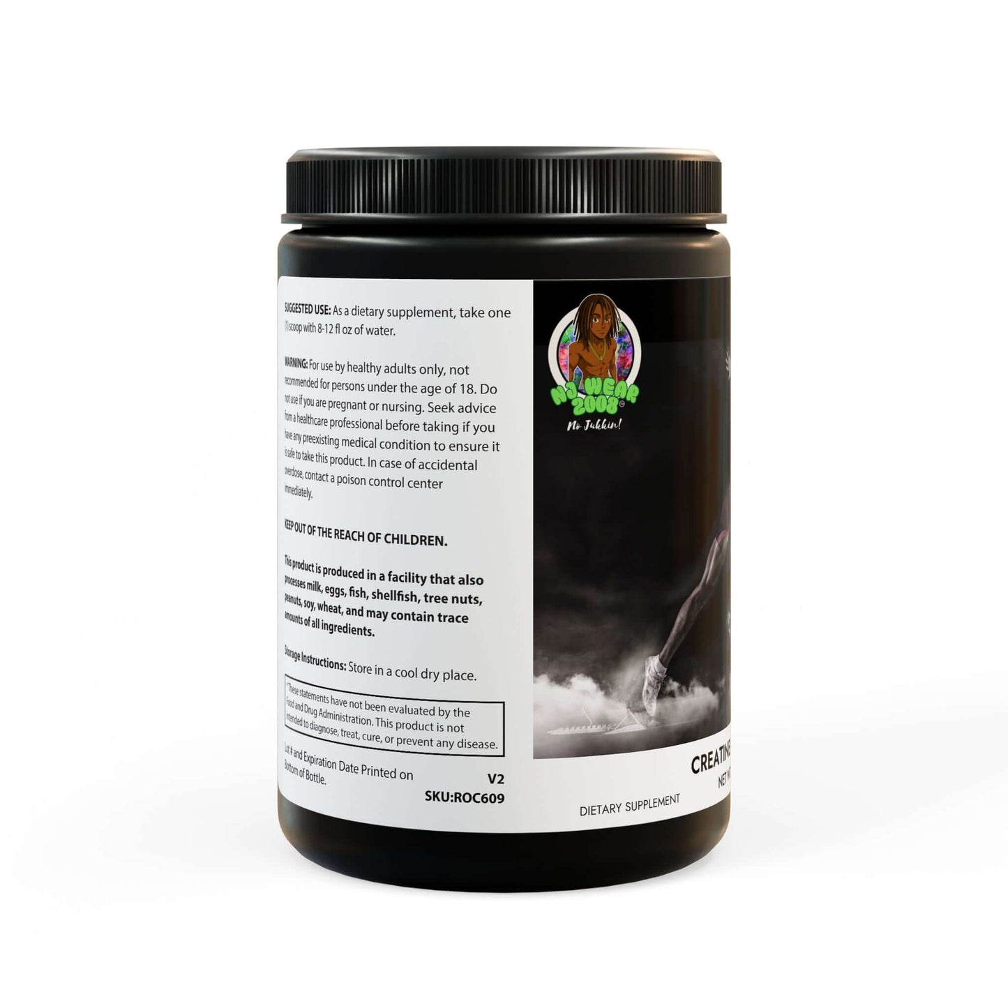 NO JUKKIN! Creatine Monohydrate Supplement (300g, 10.58oz), Brand63