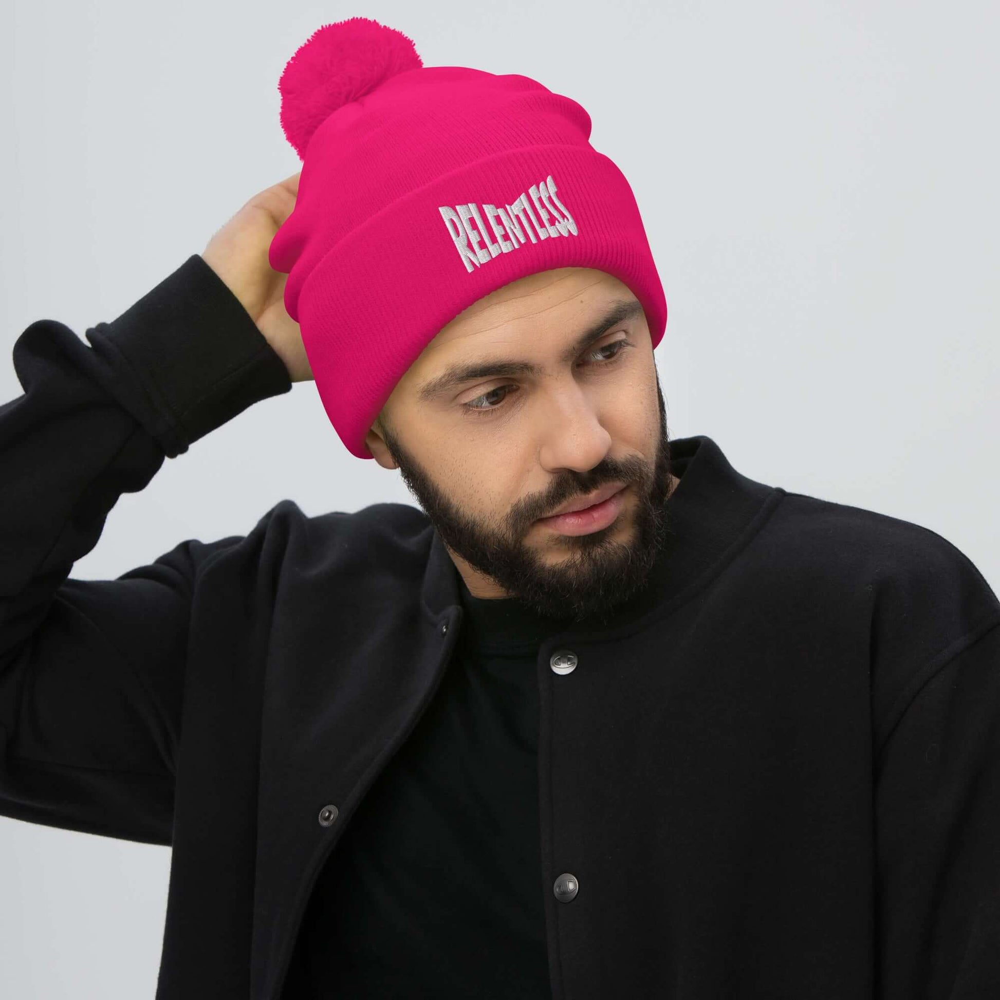 NO JUKKIN! Relentless Pom-Pom Beanie, Brand63