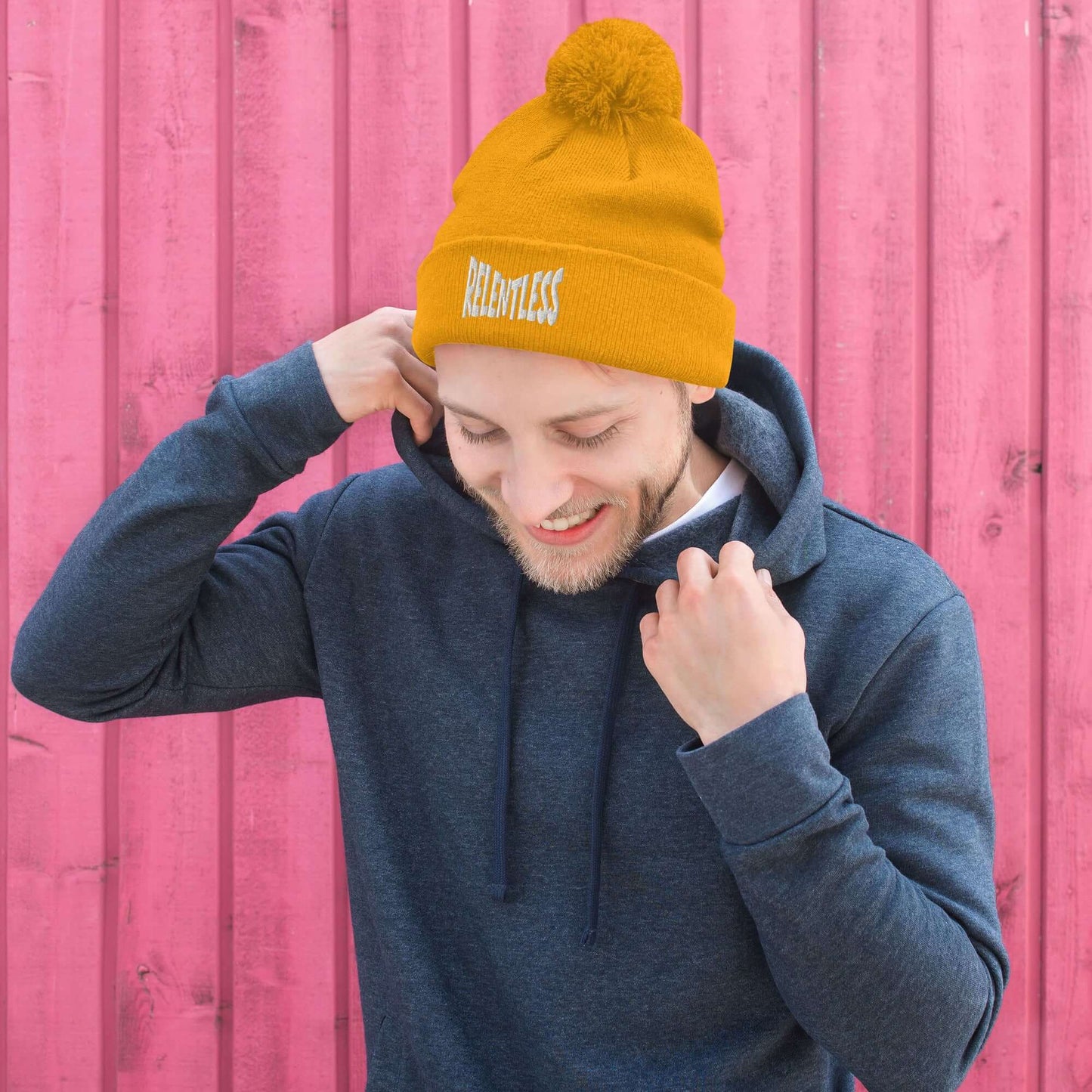 NO JUKKIN! Relentless Pom-Pom Beanie, Brand63