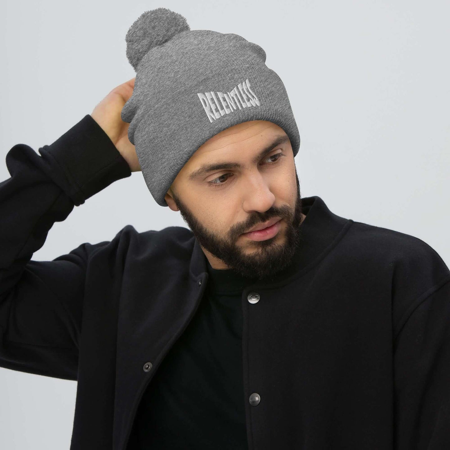 NO JUKKIN! Relentless Pom-Pom Beanie, Brand63
