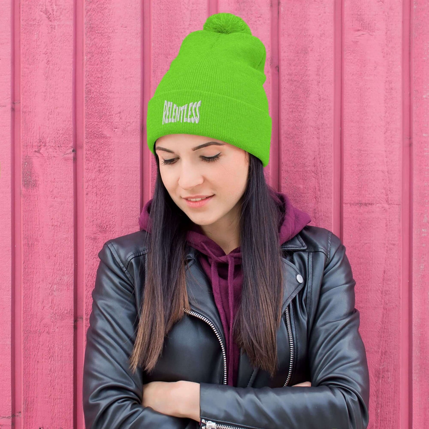 NO JUKKIN! Relentless Pom-Pom Beanie, Brand63