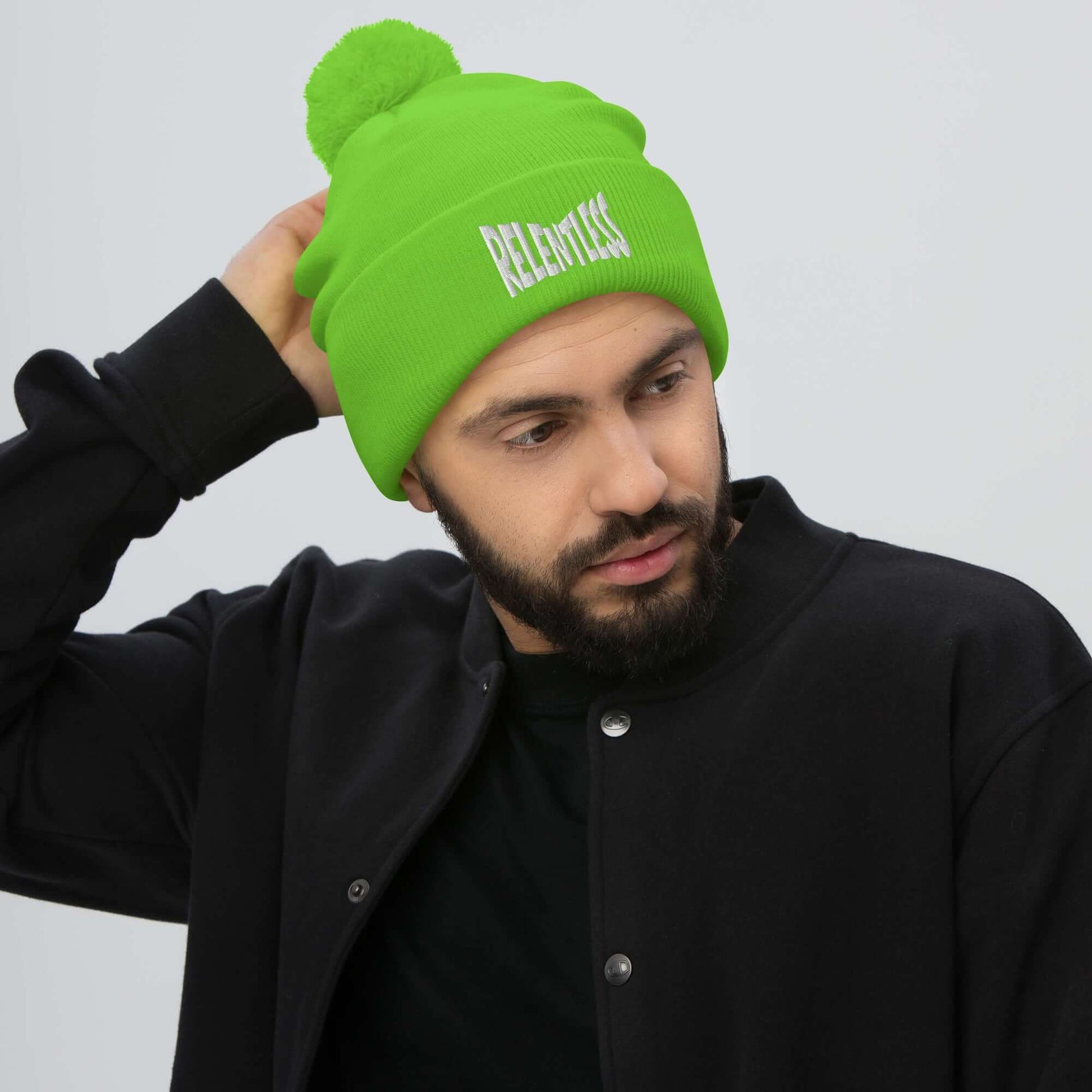 NO JUKKIN! Relentless Pom-Pom Beanie, Brand63