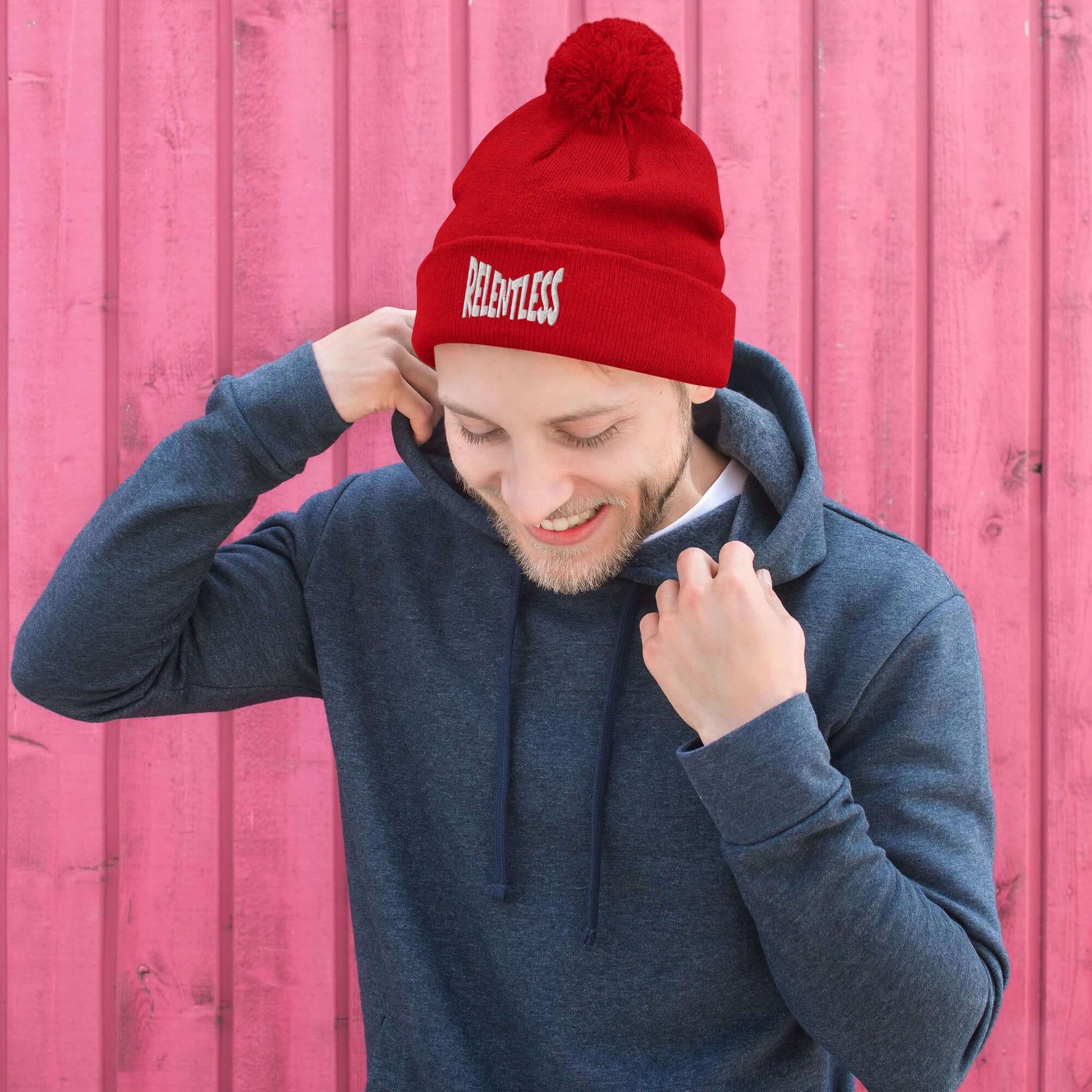 NO JUKKIN! Relentless Pom-Pom Beanie, Brand63