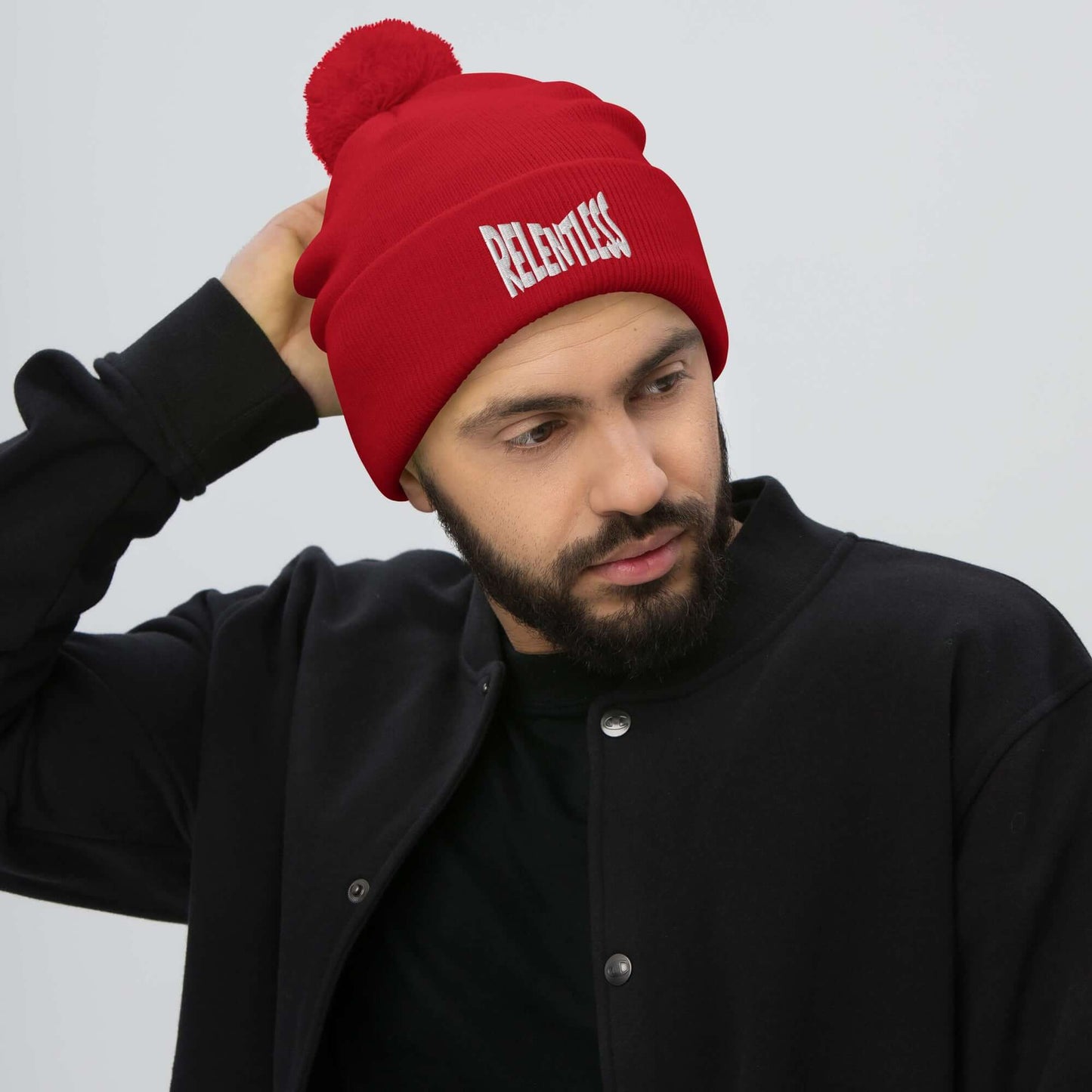 NO JUKKIN! Relentless Pom-Pom Beanie, Brand63