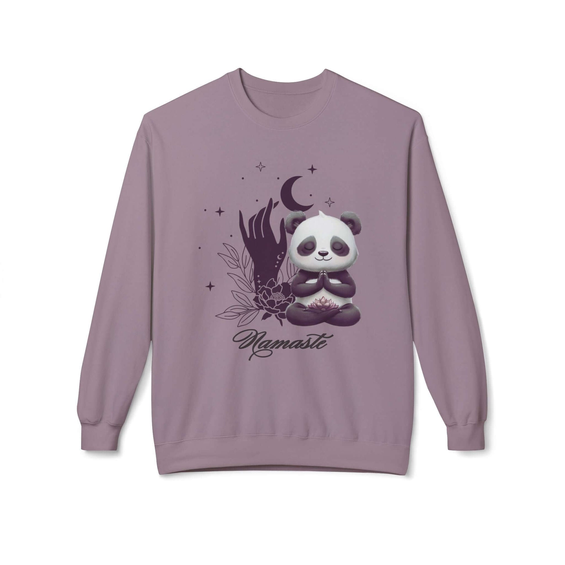 Namaste Panda Lotus Flower Fleece Sweatshirt – Comfort Meets Mindful Style, Brand63