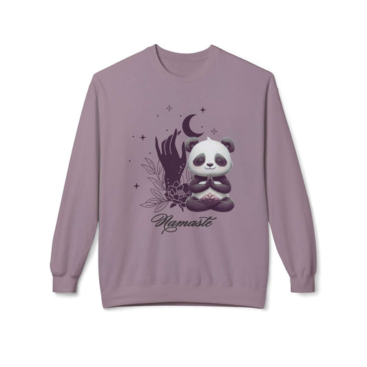 Namaste Panda Lotus Flower Fleece Sweatshirt – Comfort Meets Mindful Style, Brand63