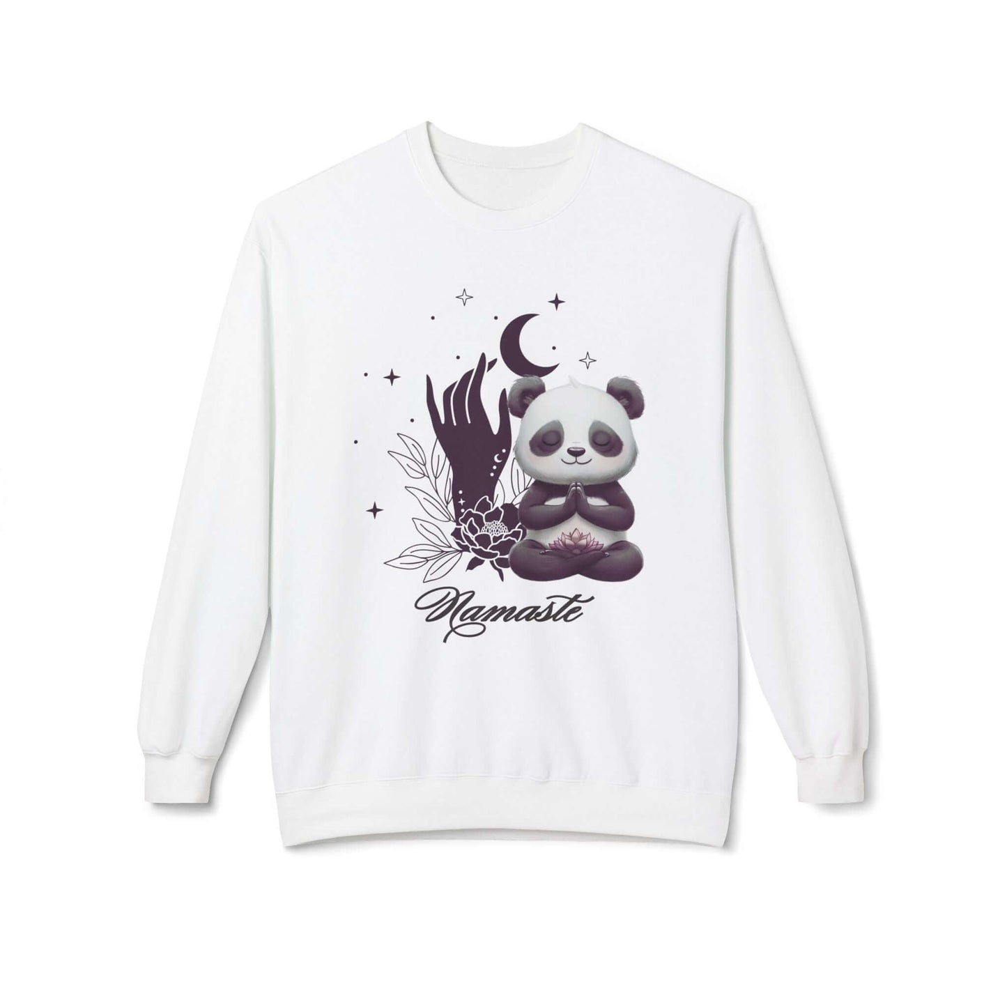 Namaste Panda Lotus Flower Fleece Sweatshirt – Comfort Meets Mindful Style, Brand63