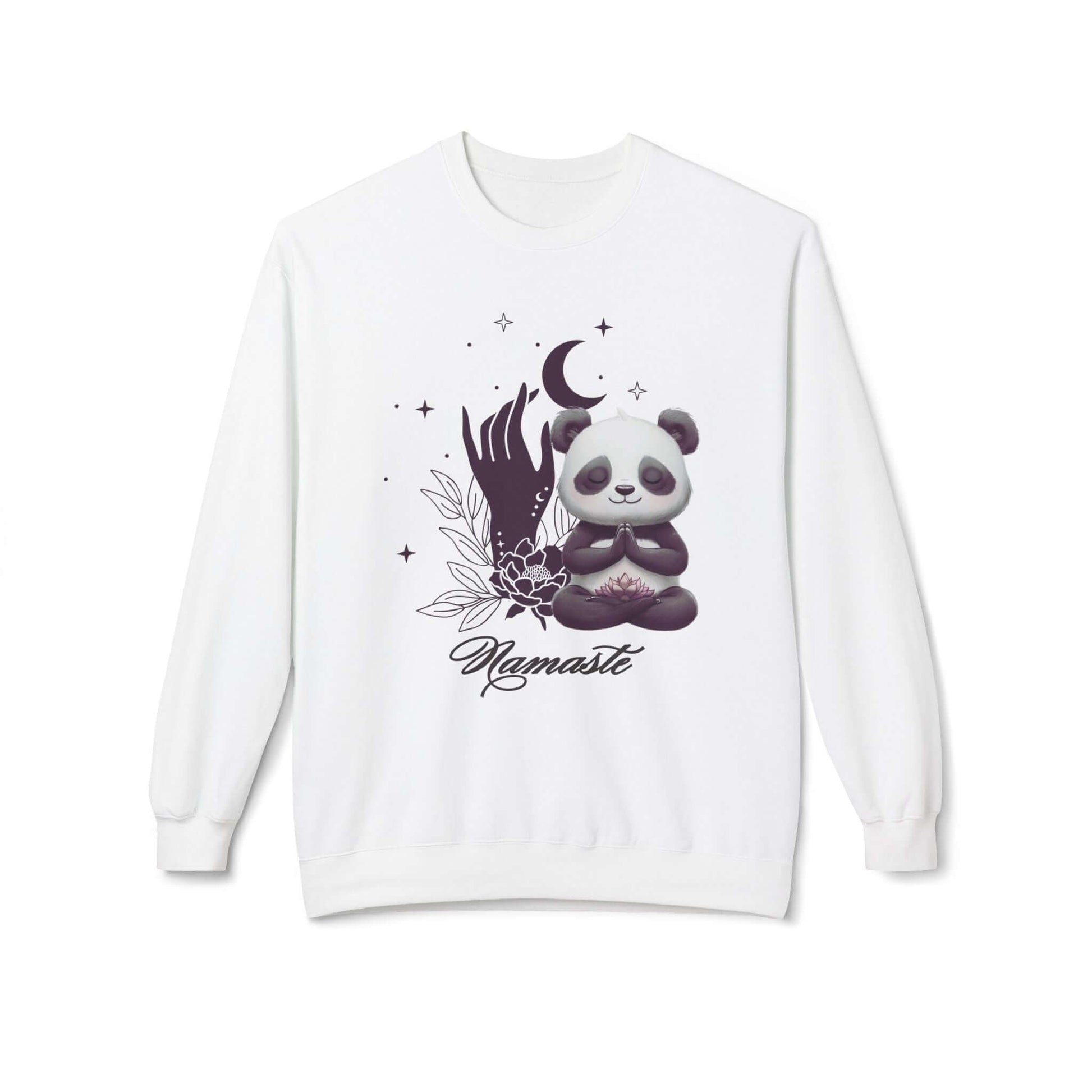 Namaste Panda Lotus Flower Fleece Sweatshirt – Comfort Meets Mindful Style, Brand63
