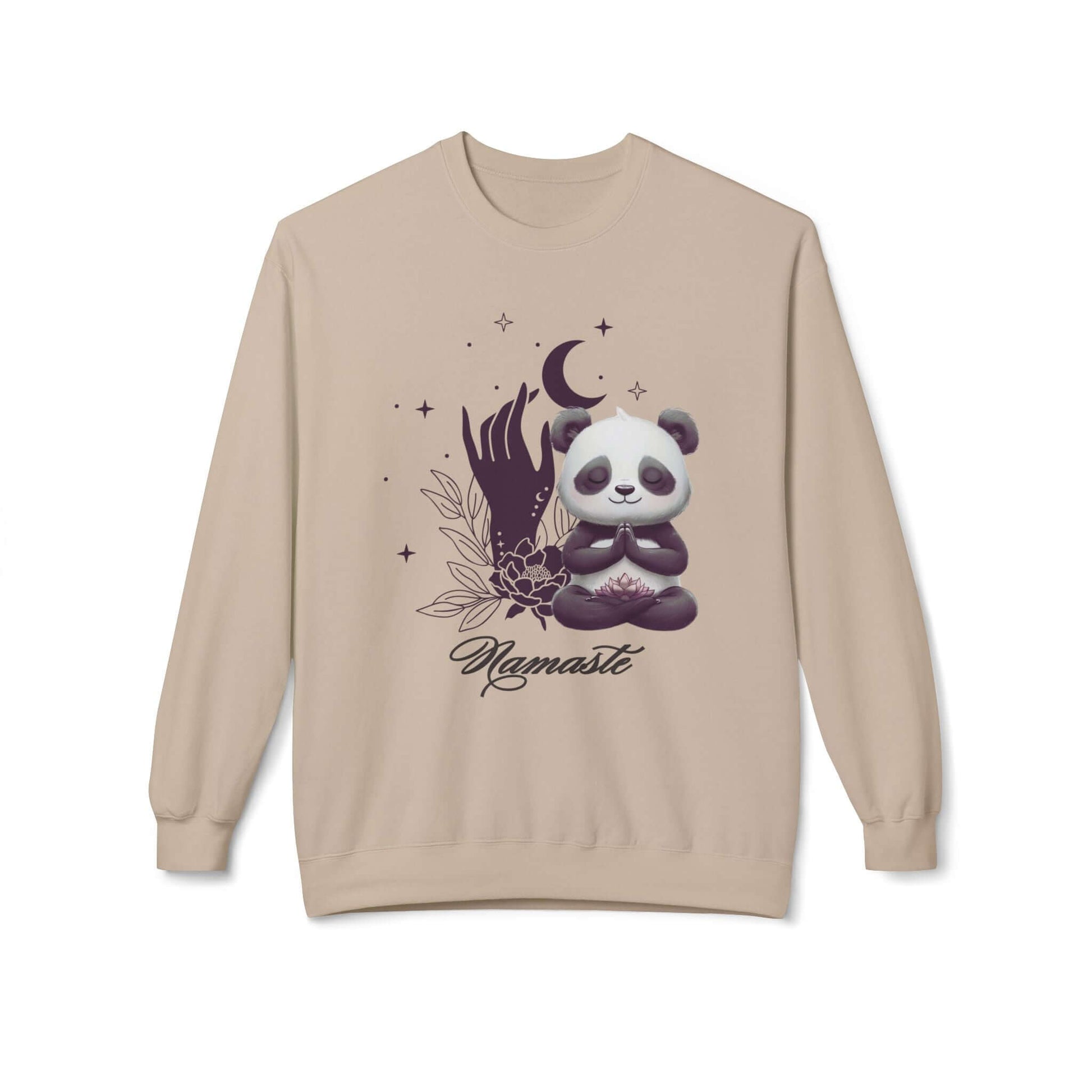 Namaste Panda Lotus Flower Fleece Sweatshirt – Comfort Meets Mindful Style, Brand63