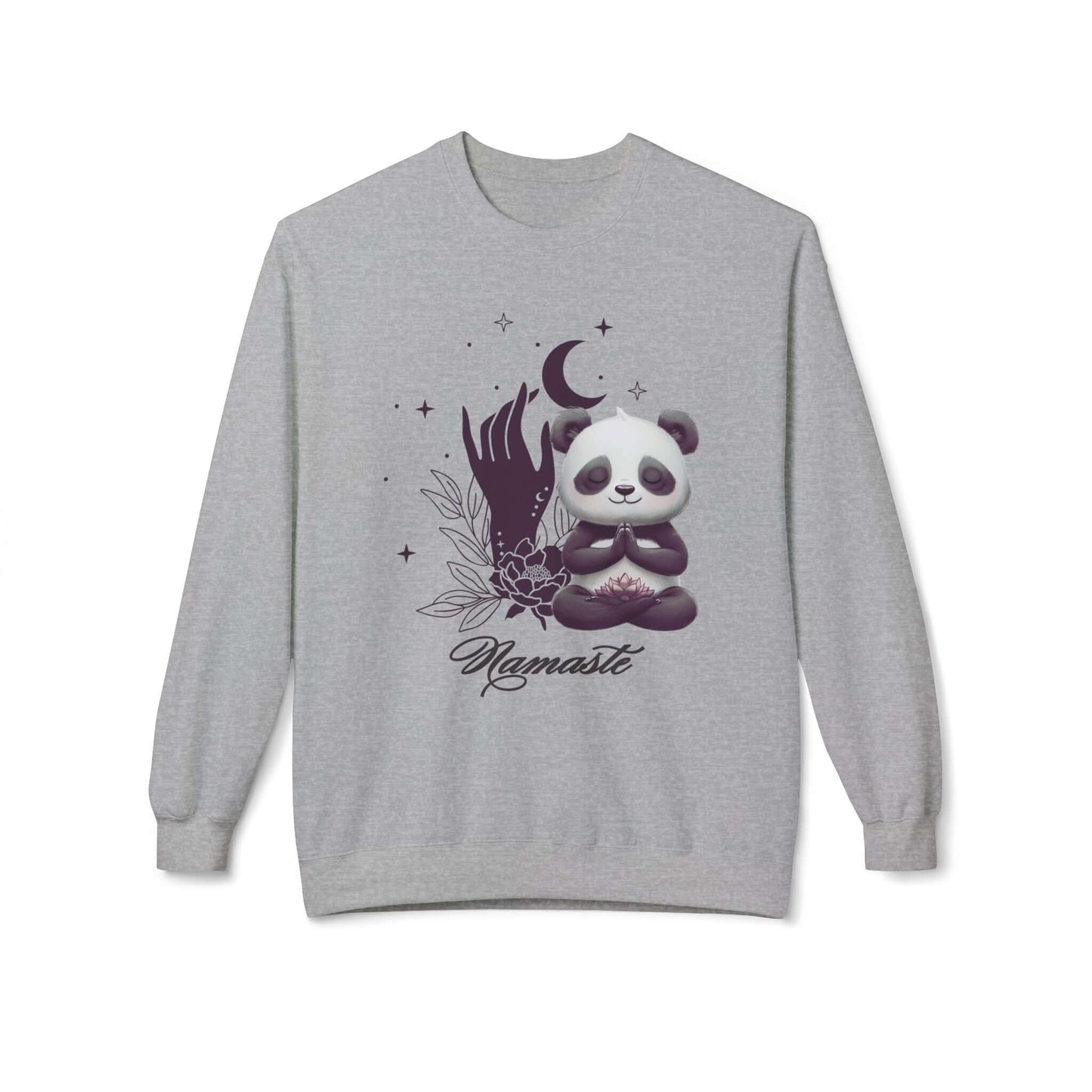Namaste Panda Lotus Flower Fleece Sweatshirt – Comfort Meets Mindful Style, Brand63