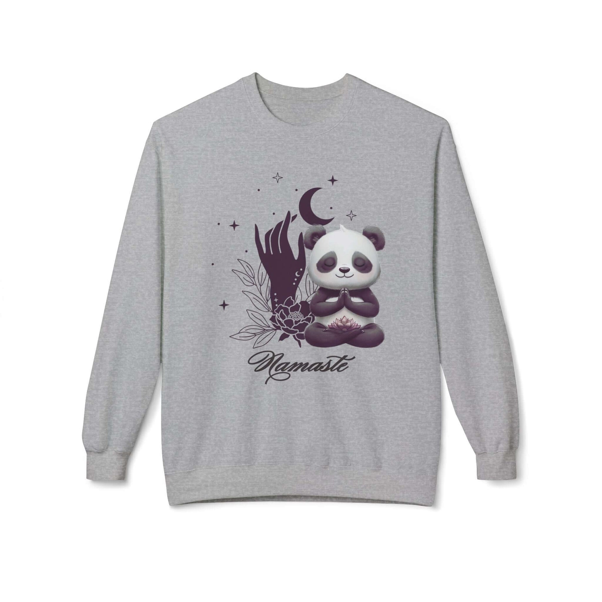 Namaste Panda Lotus Flower Fleece Sweatshirt – Comfort Meets Mindful Style, Brand63