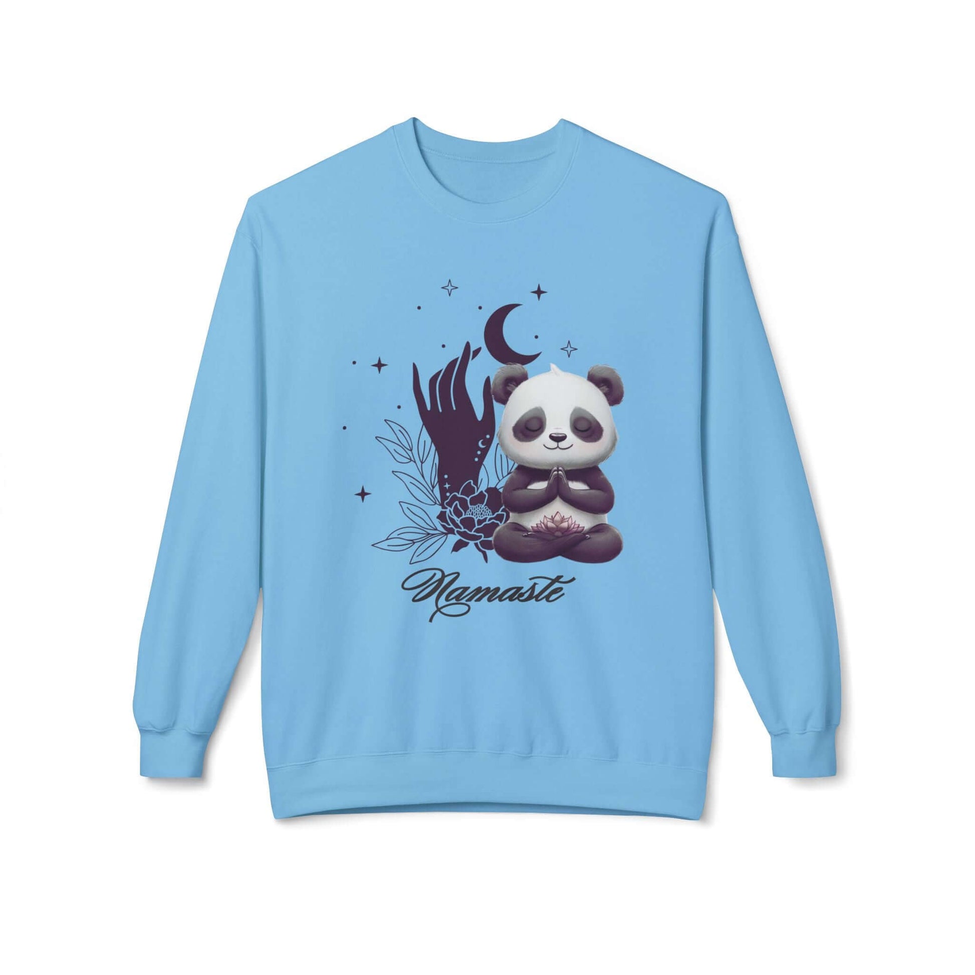 Namaste Panda Lotus Flower Fleece Sweatshirt – Comfort Meets Mindful Style, Brand63