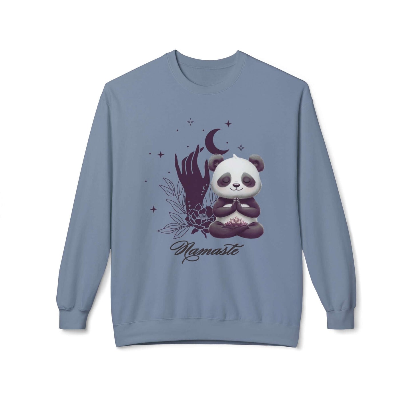 Namaste Panda Lotus Flower Fleece Sweatshirt – Comfort Meets Mindful Style, Brand63