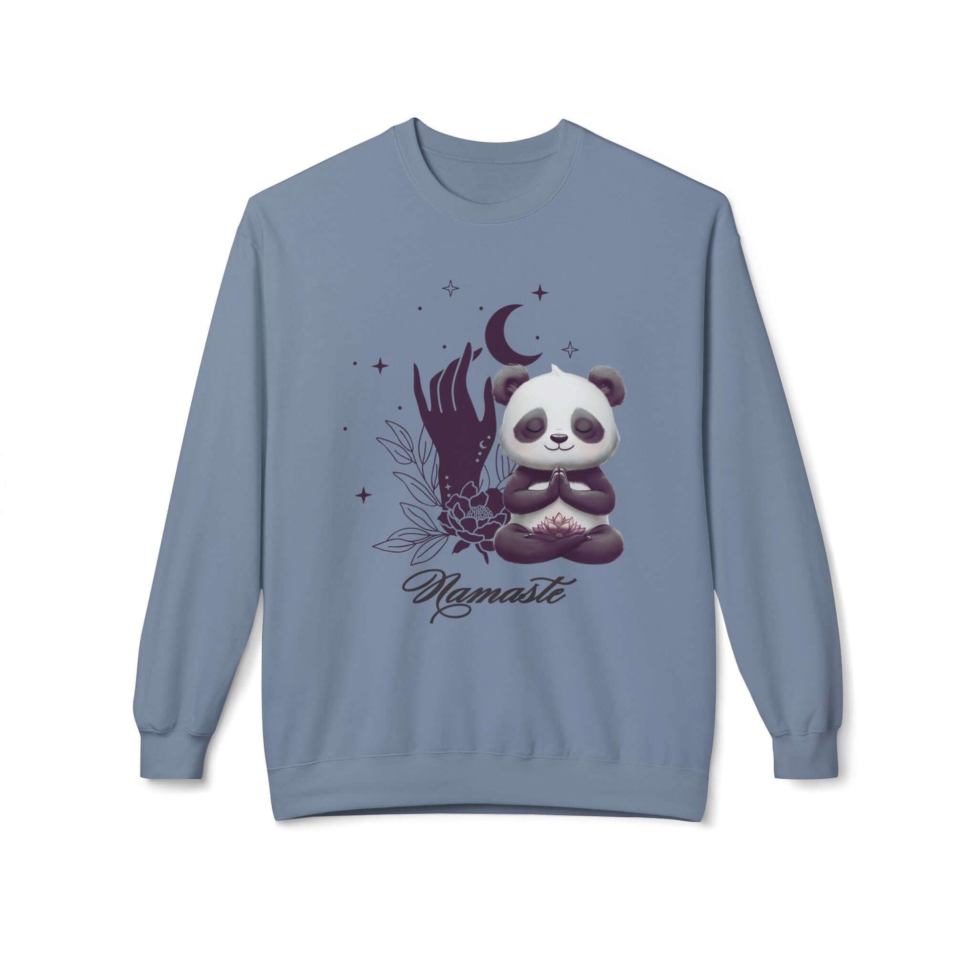 Namaste Panda Lotus Flower Fleece Sweatshirt – Comfort Meets Mindful Style, Brand63