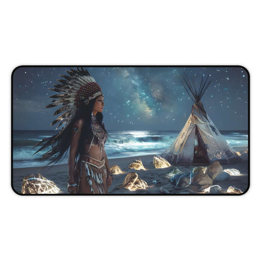 Native American Dreamscape Desk Mat - Bohemian Home Office Decor, Brand63