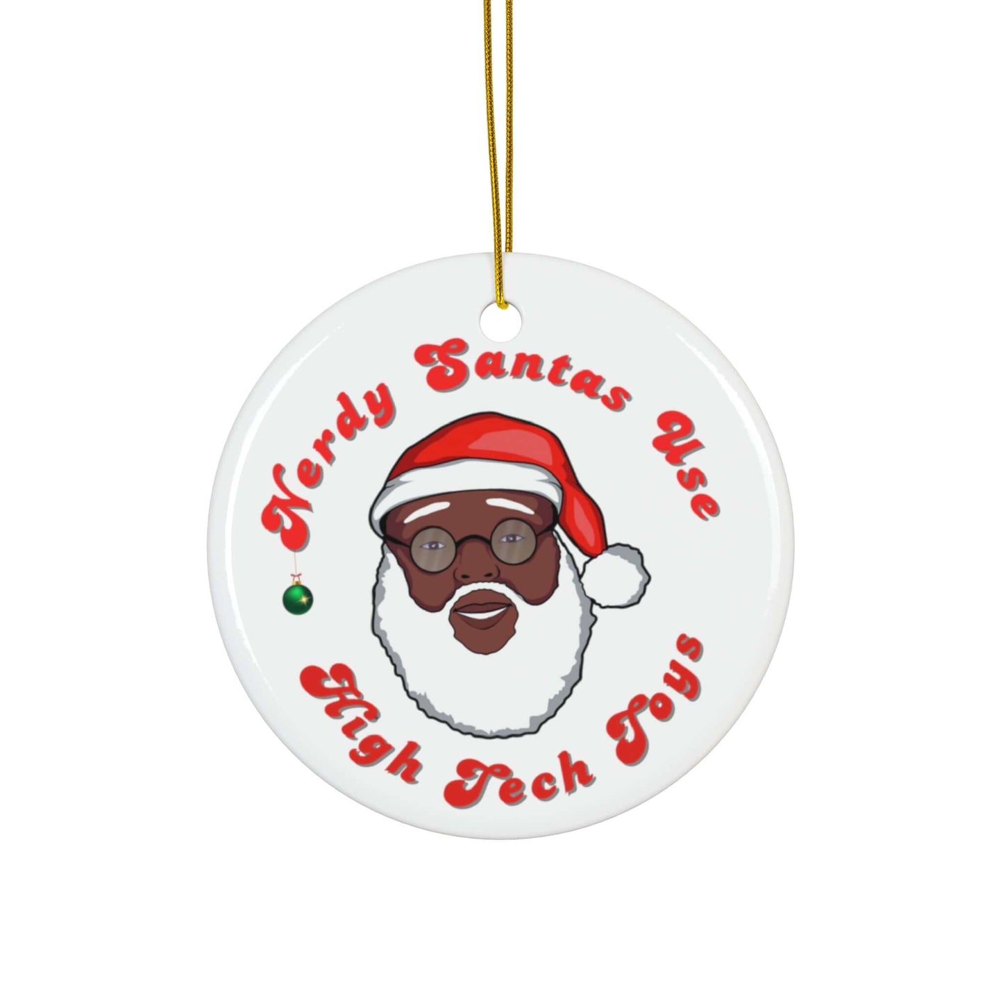 Nerdy Santa Christmas Ornament, Brand63