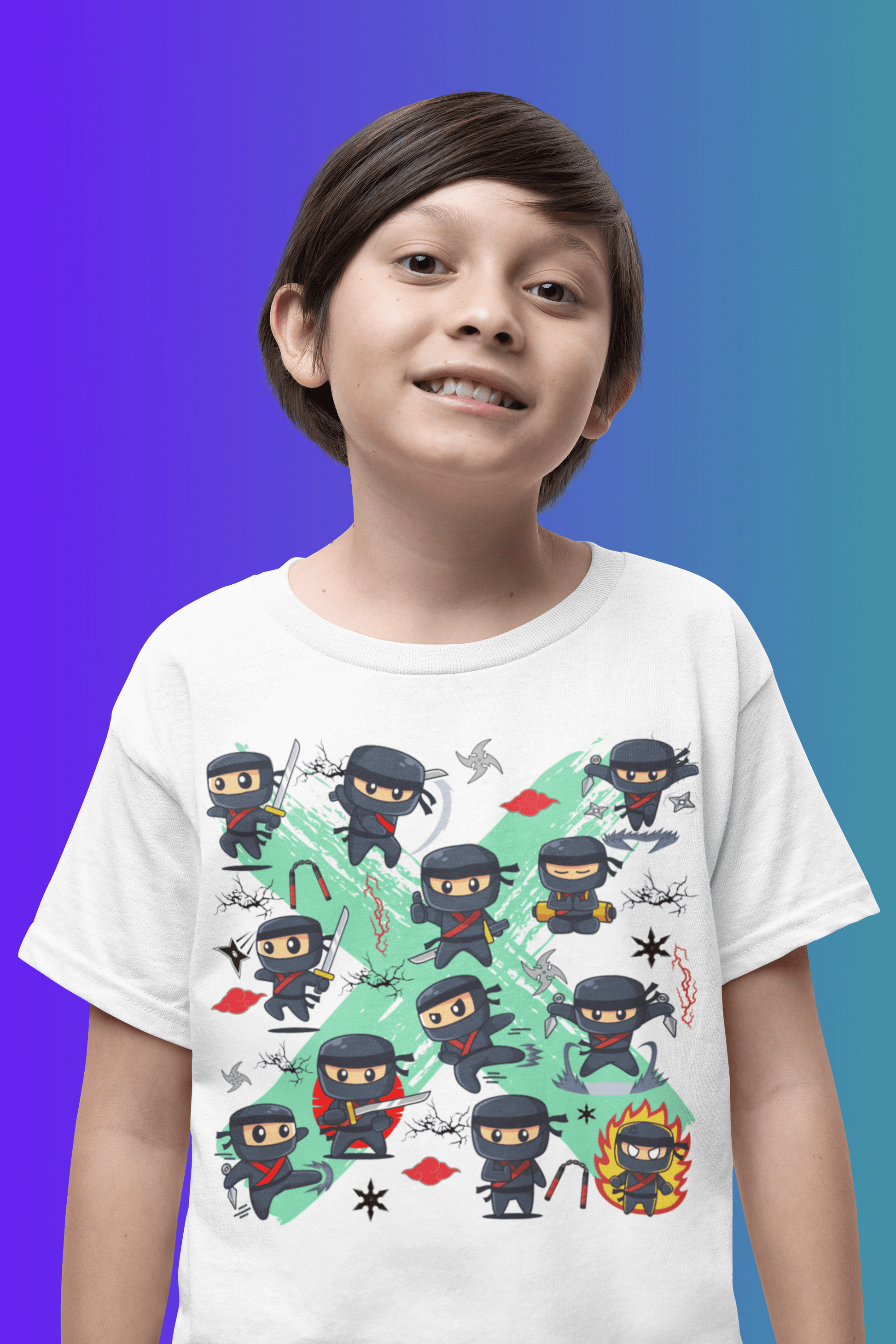 Ninja Warriors Kids Cotton T-Shirt, Brand63