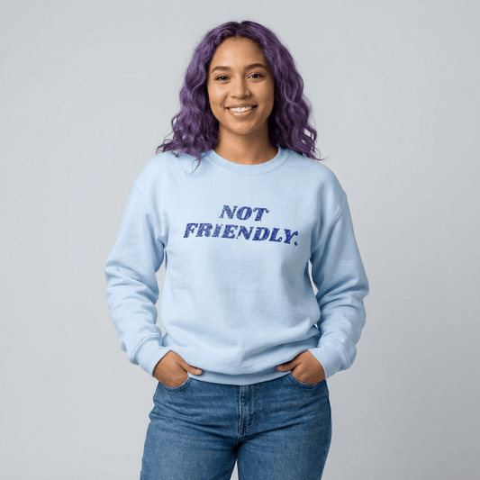 Not Sorry Faux Glitter Crewneck Sweatshirt, Brand63