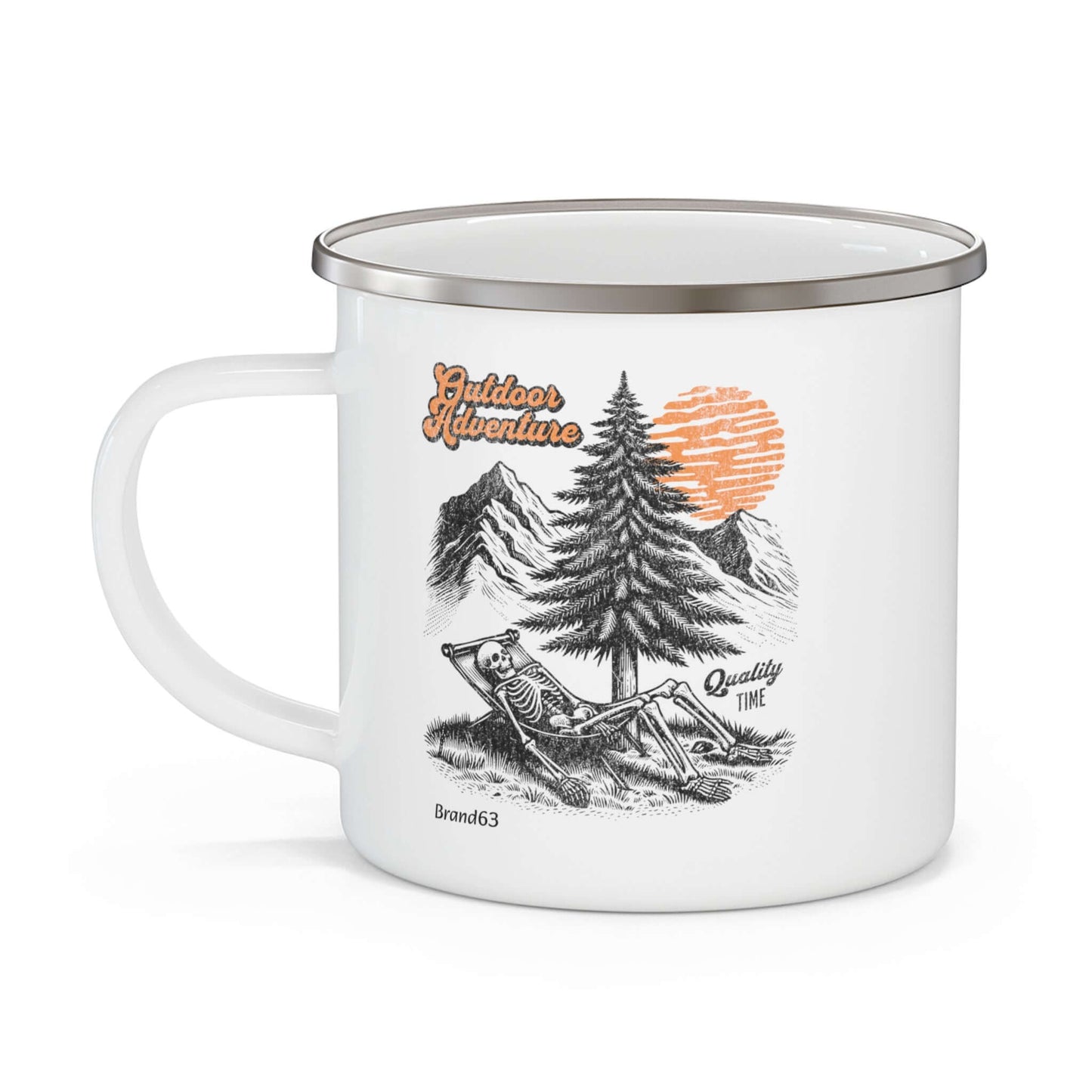 Outdoor Adventure Skeleton Camping Mug, Brand63