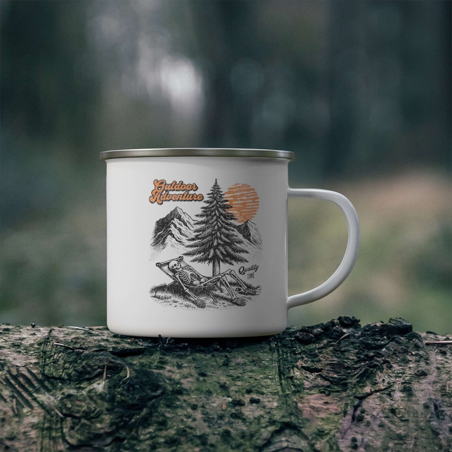 Outdoor Adventure Skeleton Camping Mug, Brand63
