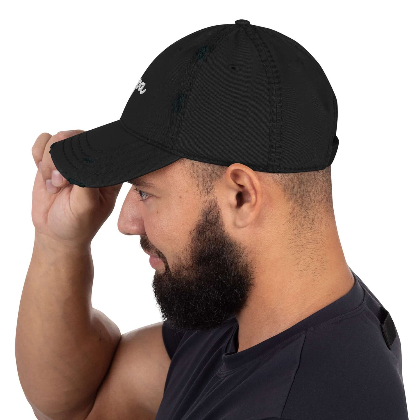 "PAPA" Distressed Embroidered Dad Hat, Brand63