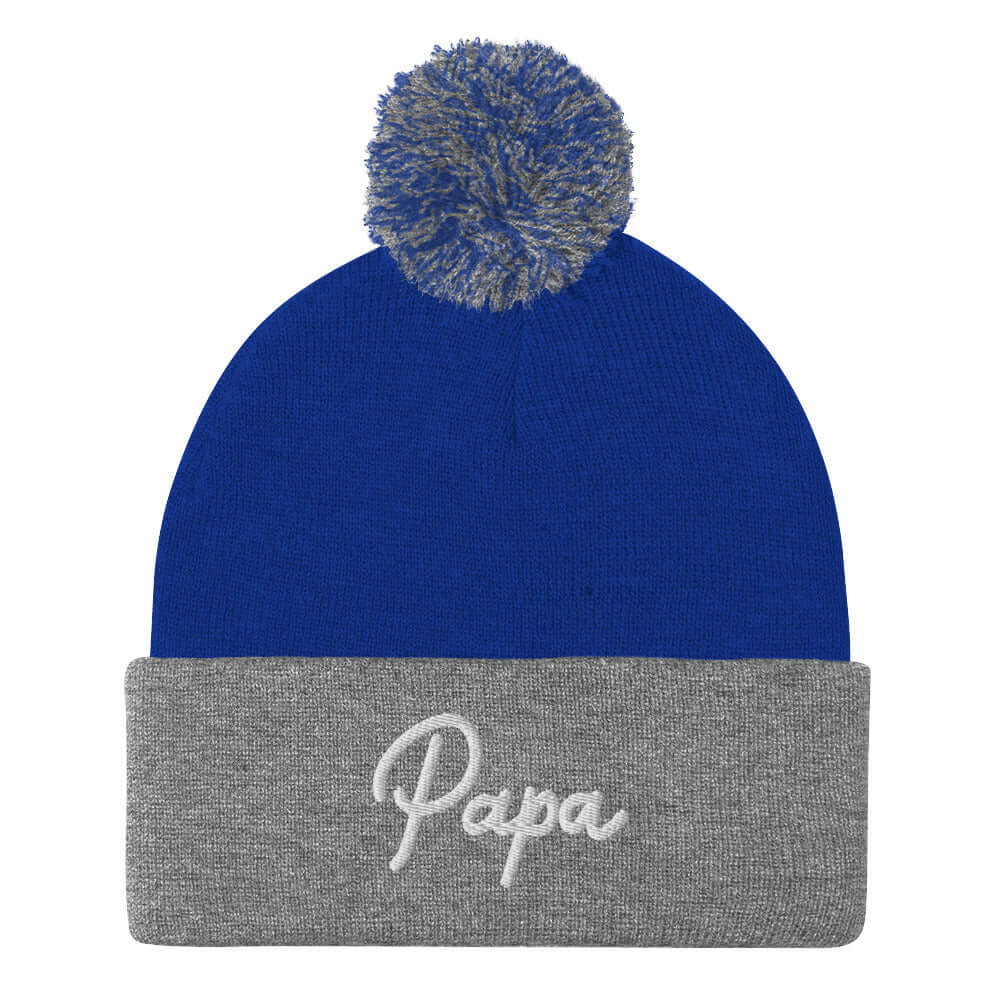 PAPA Men's Pom-Pom Embroidered Beanie