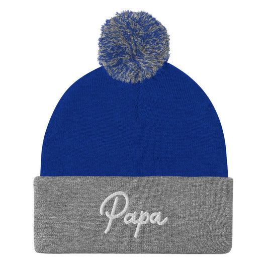 PAPA Men's Pom-Pom Embroidered Beanie