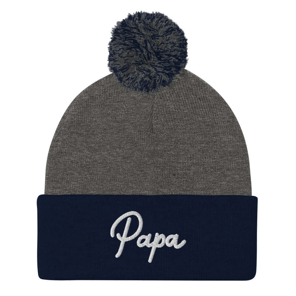 PAPA Men's Pom-Pom Embroidered Beanie