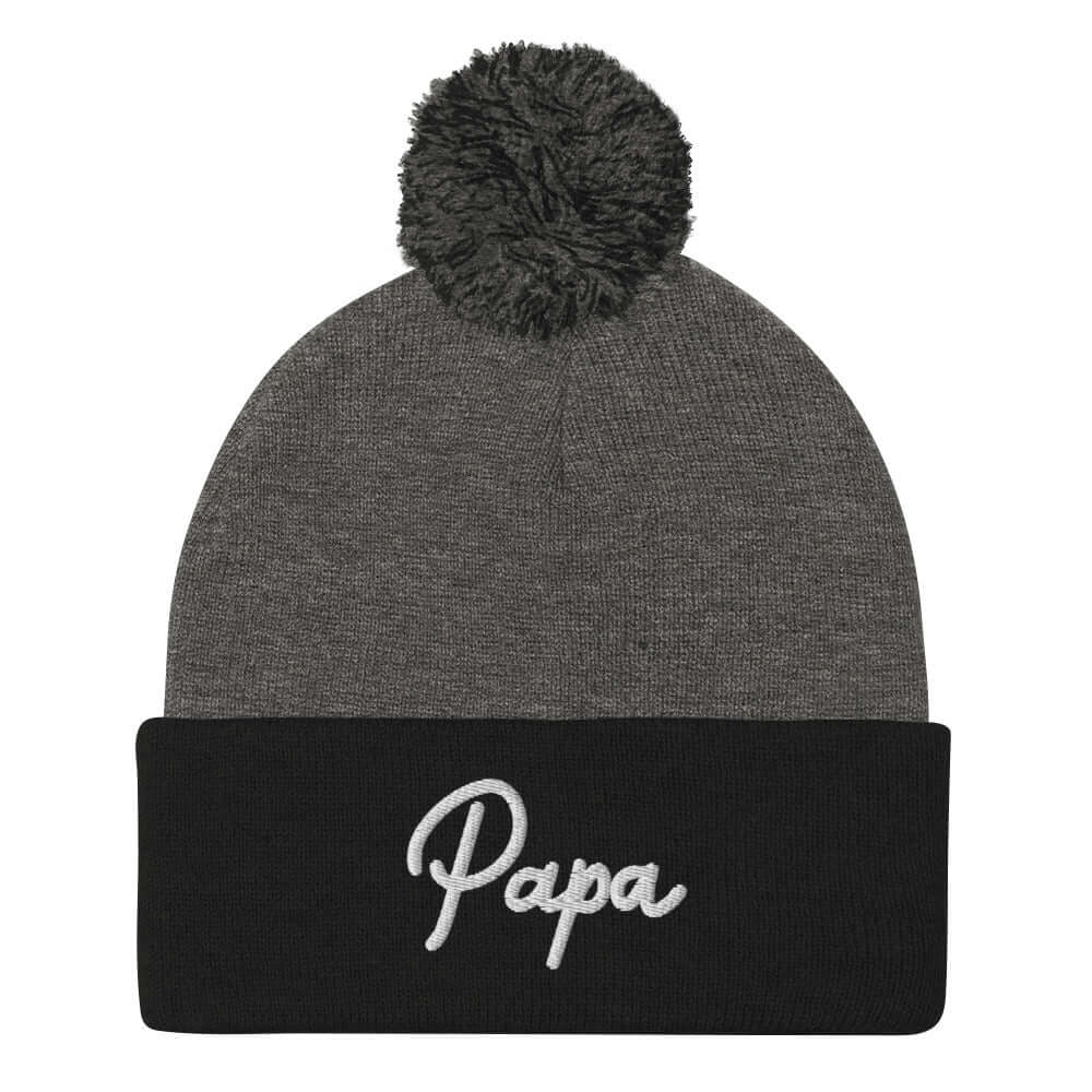 PAPA Men's Pom-Pom Embroidered Beanie
