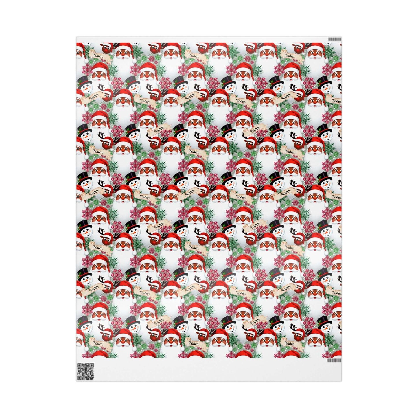 PERSONALIZE IT! African American Santa Christmas Wrapping Paper, Brand63