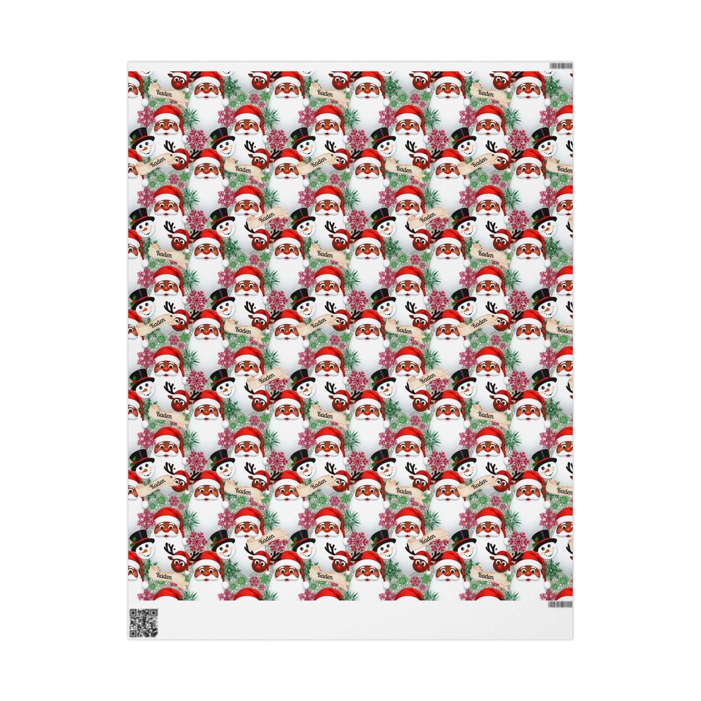 PERSONALIZE IT! African American Santa Christmas Wrapping Paper, Brand63