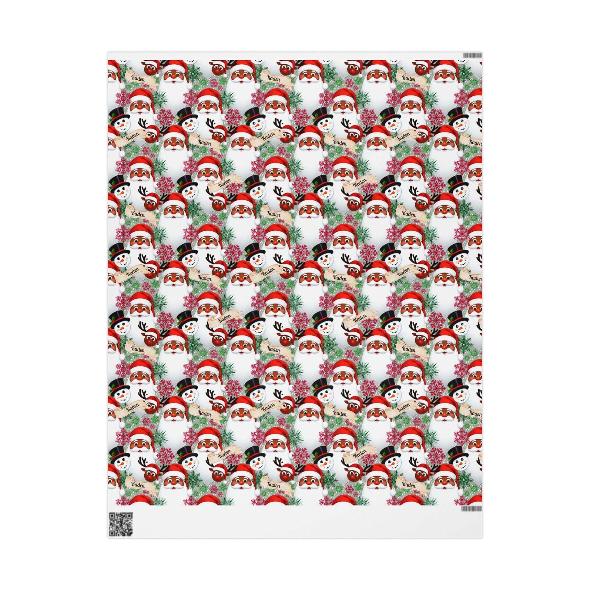 PERSONALIZE IT! African American Santa Christmas Wrapping Paper, Brand63