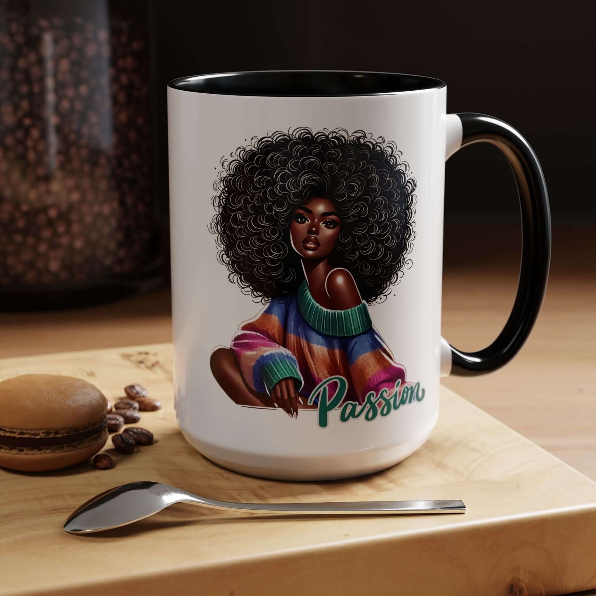Passion Afro Art Coffee Mug - 15oz, Brand63