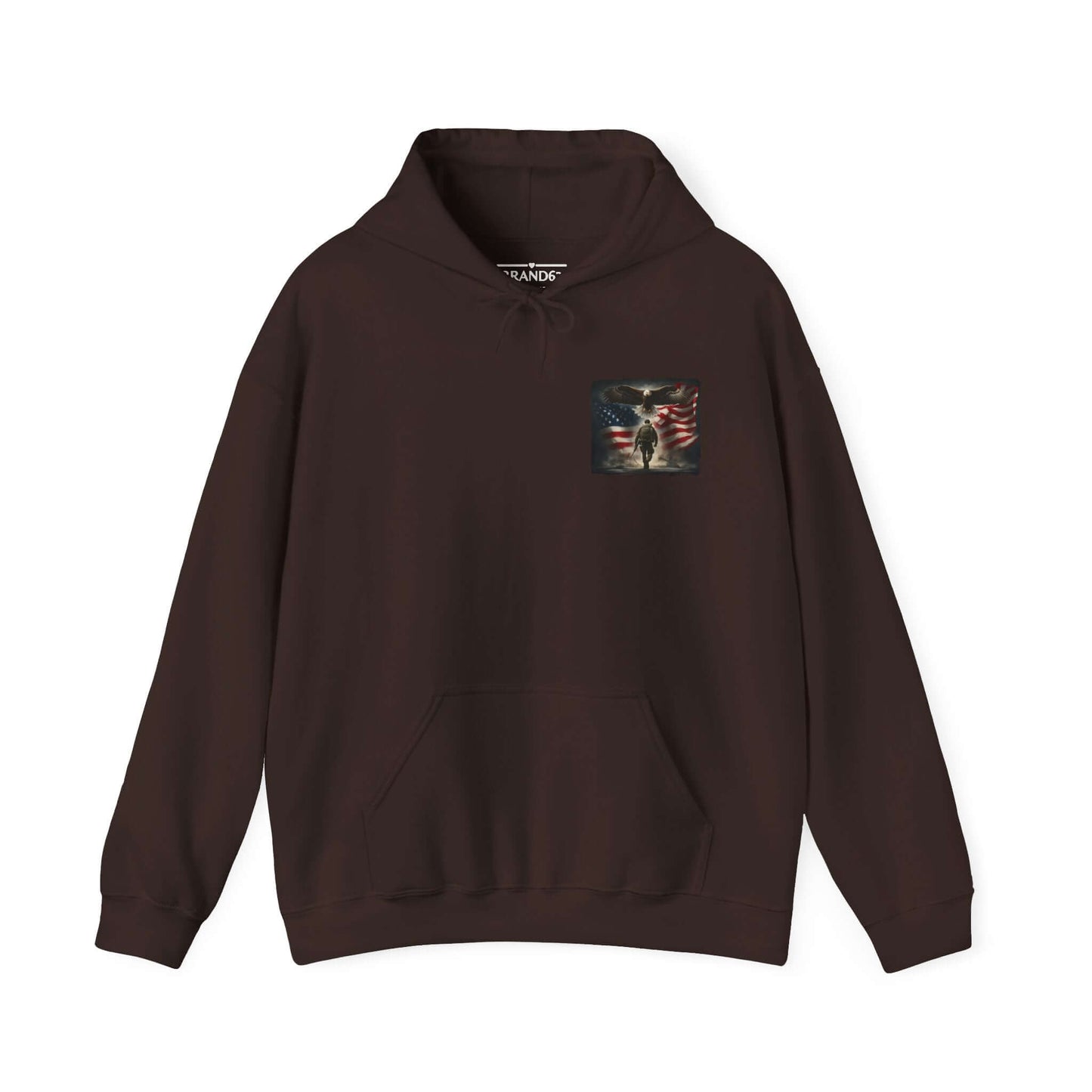 Patriotic Eagle & Soldier Hoodie – Veterans, Military Families, and Americans Patriotic Apparel, Brand63