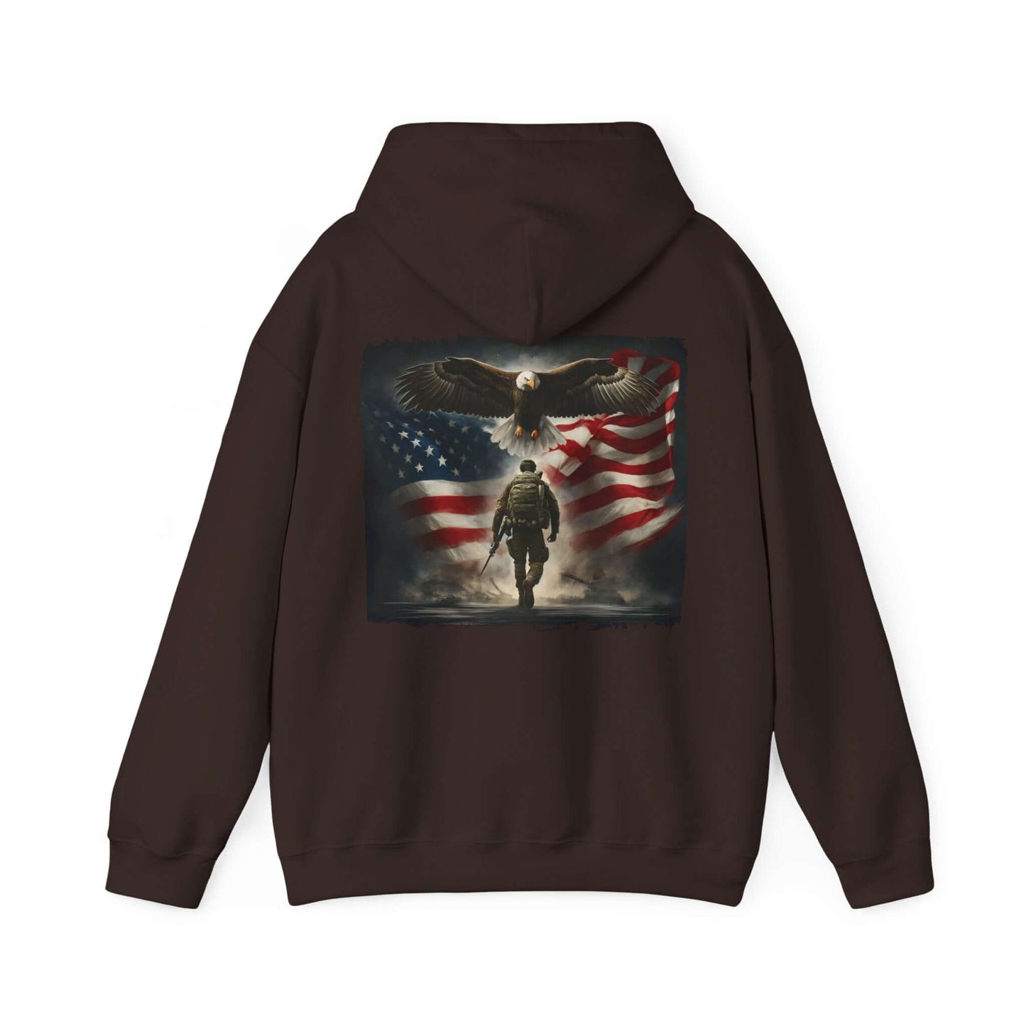 Patriotic Eagle & Soldier Hoodie – Veterans, Military Families, and Americans Patriotic Apparel, Brand63