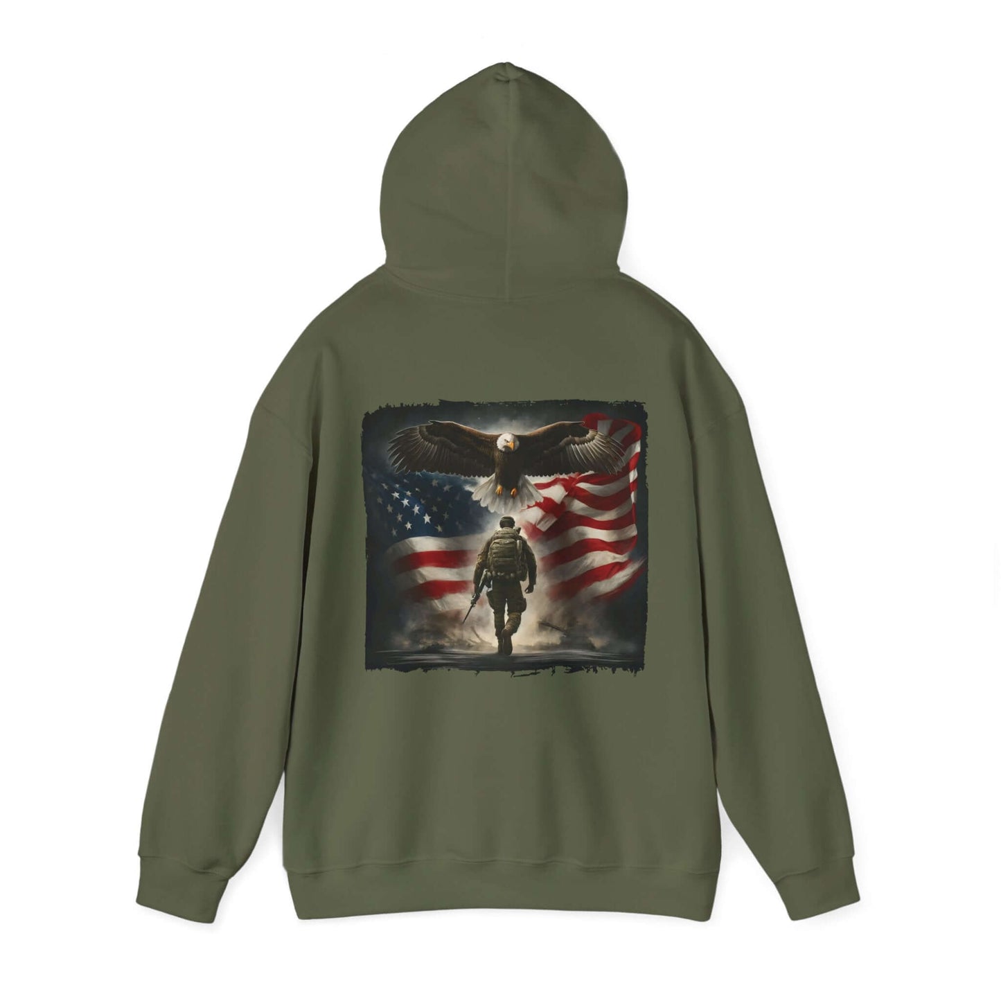Patriotic Eagle & Soldier Hoodie – Veterans, Military Families, and Americans Patriotic Apparel, Brand63