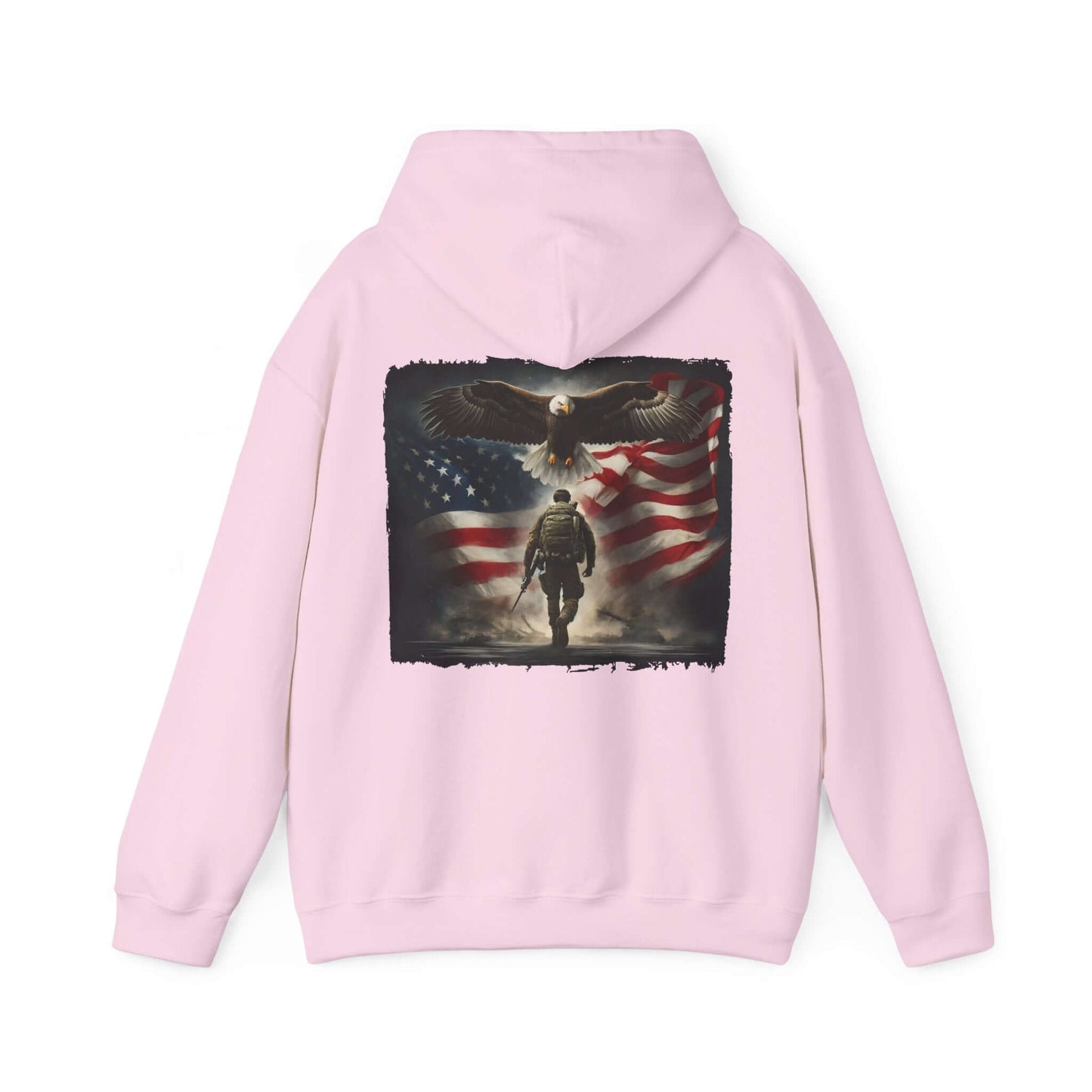 Patriotic Eagle & Soldier Hoodie – Veterans, Military Families, and Americans Patriotic Apparel, Brand63
