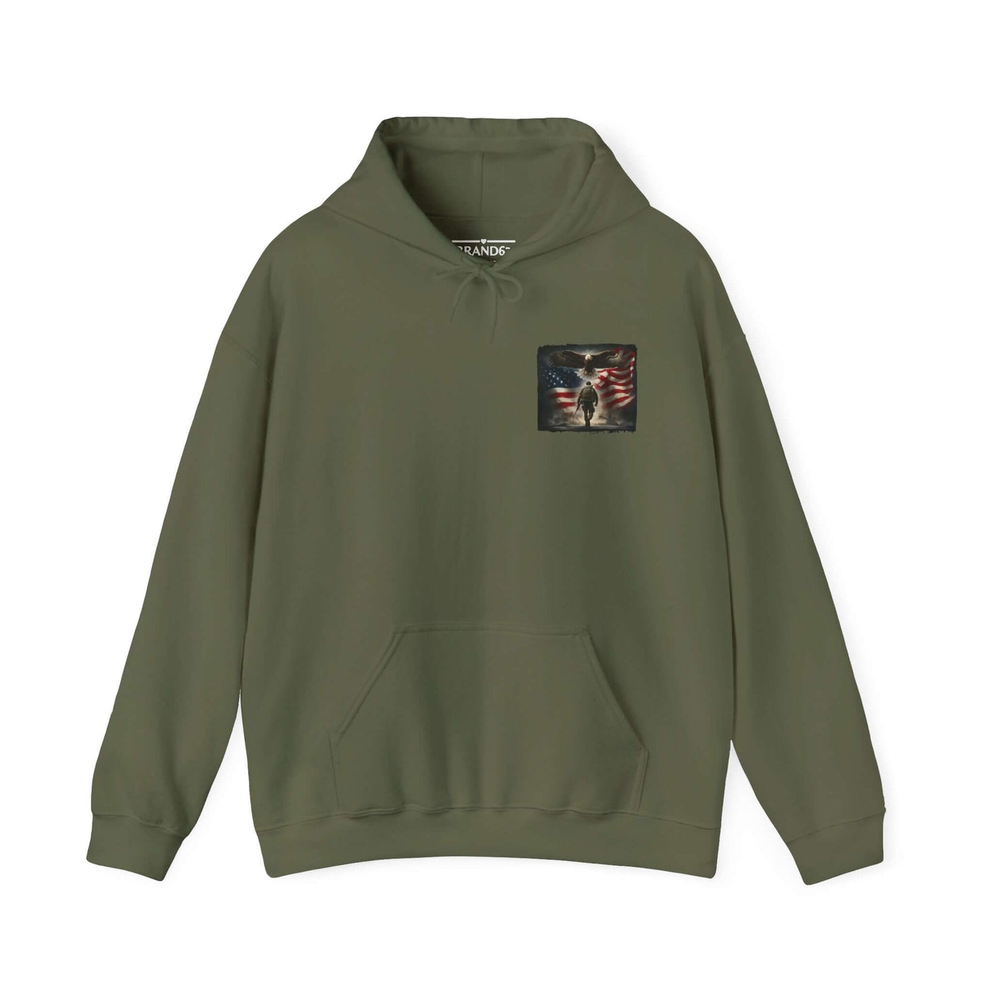 Patriotic Eagle & Soldier Hoodie – Veterans, Military Families, and Americans Patriotic Apparel, Brand63